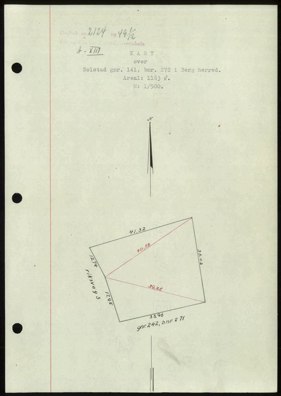 Idd og Marker sorenskriveri, AV/SAO-A-10283/G/Gb/Gbb/L0013: Mortgage book no. A13, 1949-1950, Diary no: : 2124/1949