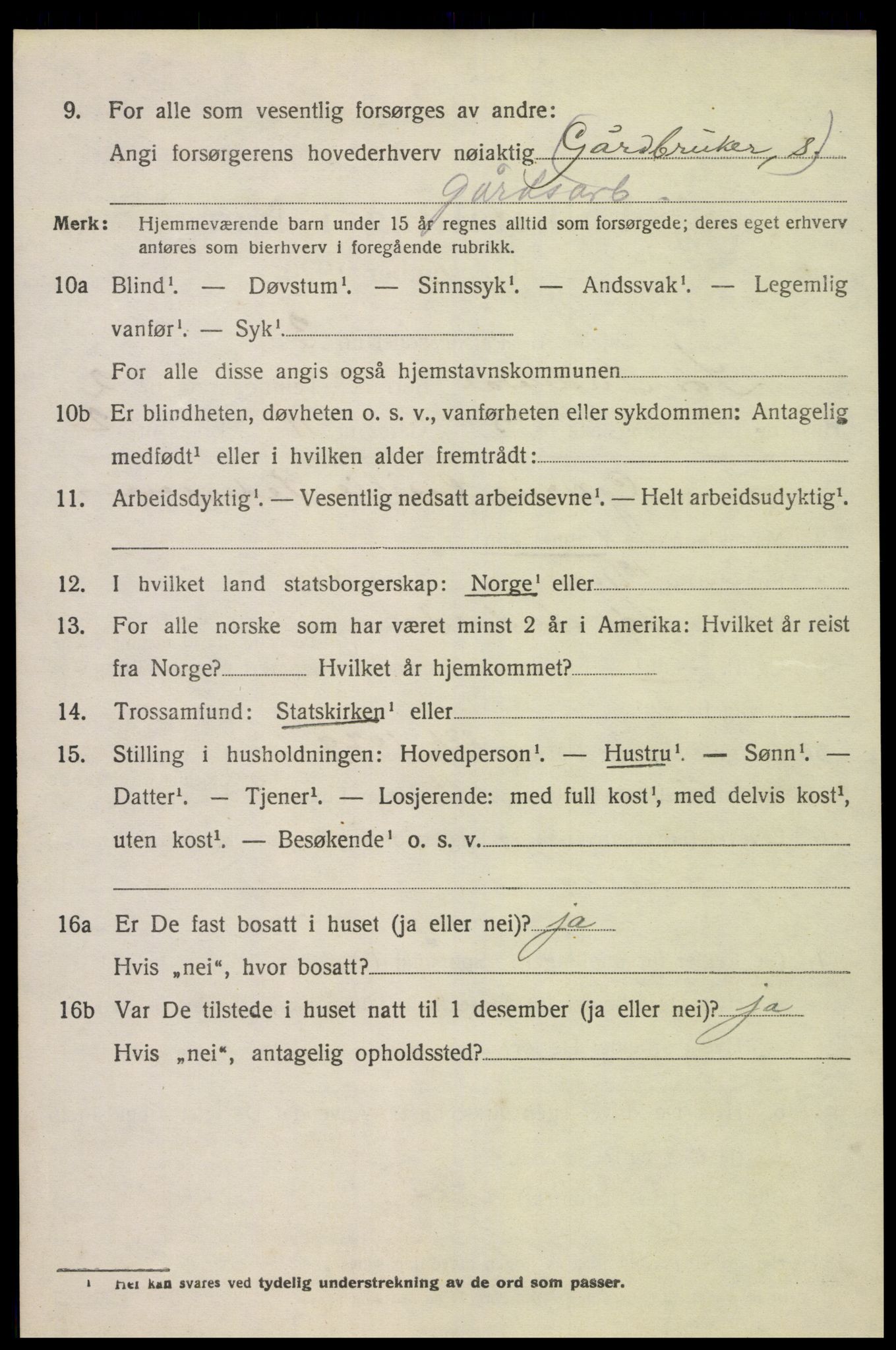 SAK, 1920 census for Sør-Audnedal, 1920, p. 1632
