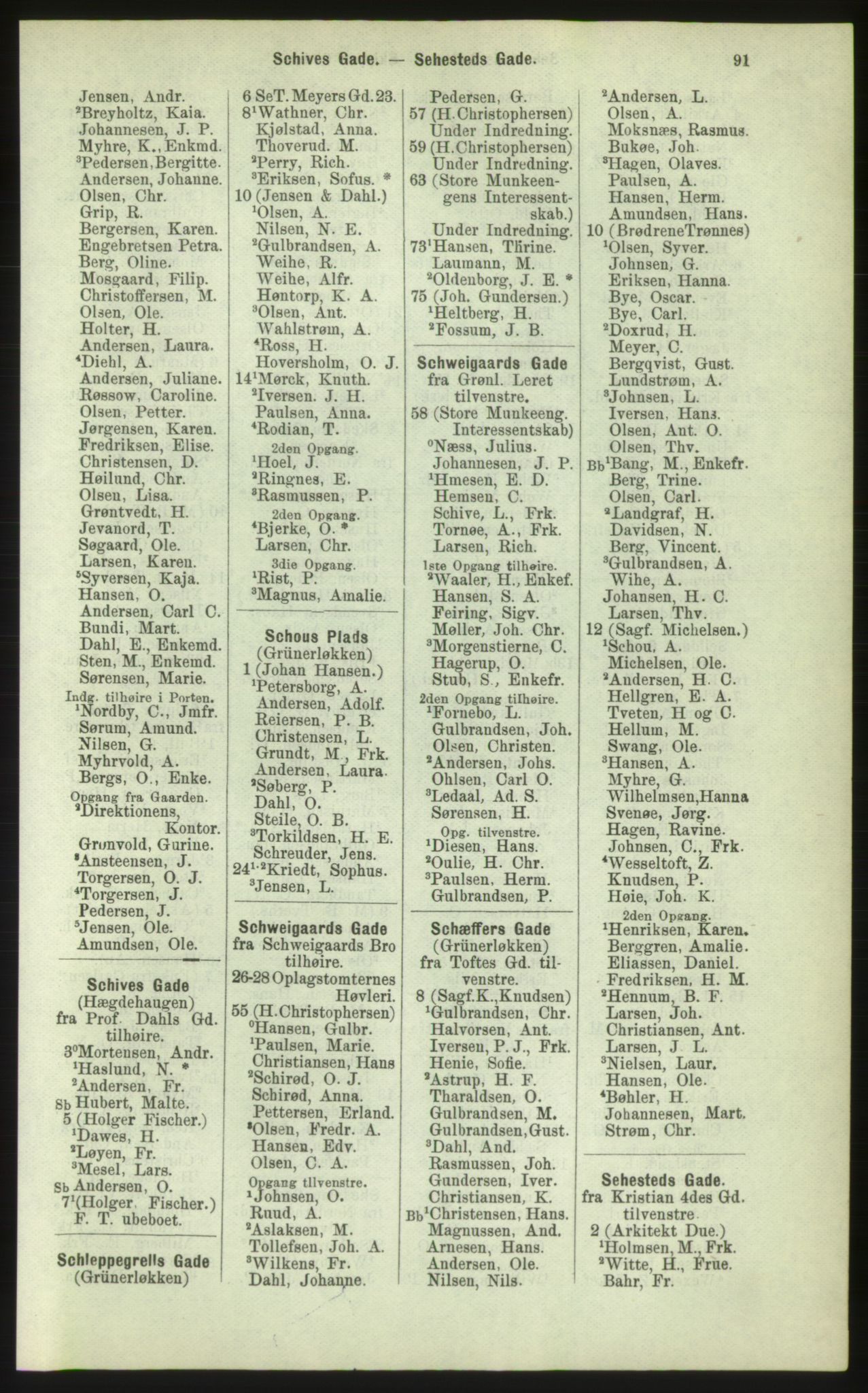 Kristiania/Oslo adressebok, PUBL/-, 1884, p. 91