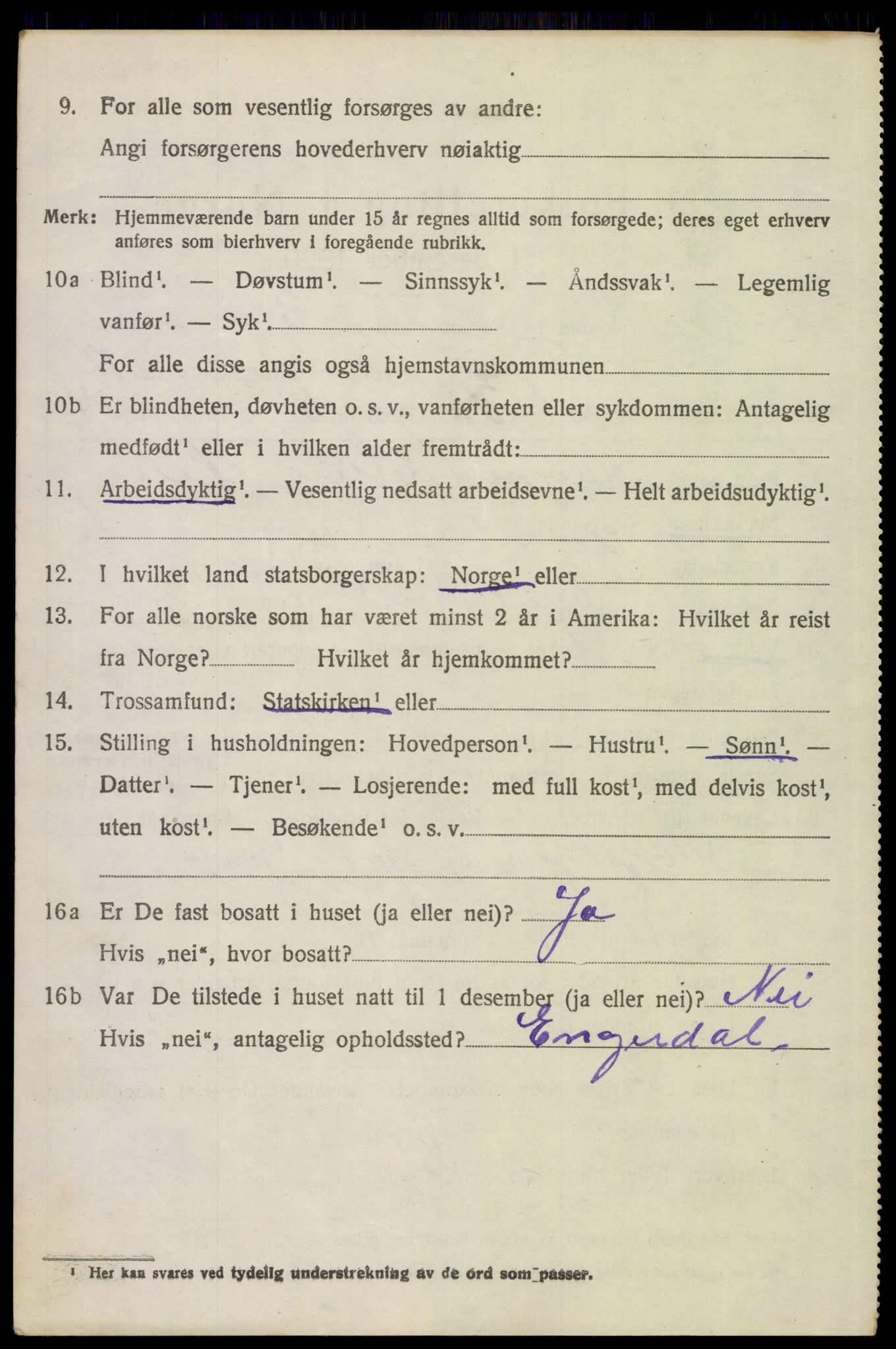 SAH, 1920 census for Trysil, 1920, p. 7624
