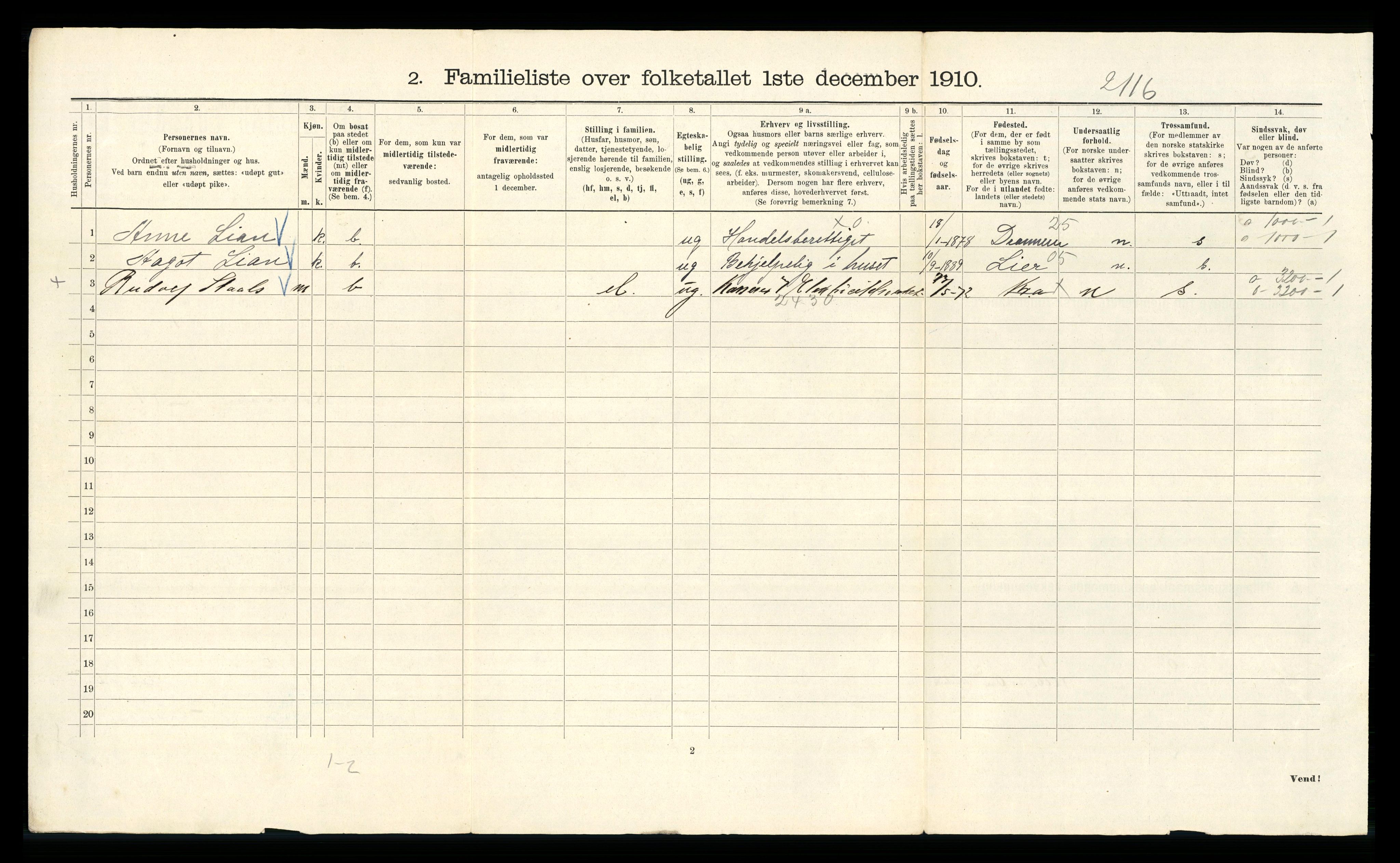 RA, 1910 census for Kristiania, 1910, p. 57250