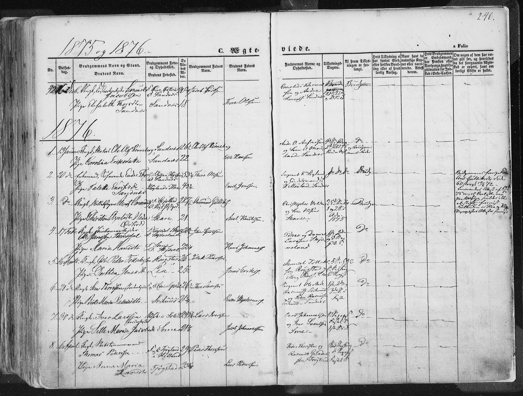 Høyland sokneprestkontor, SAST/A-101799/001/30BA/L0010: Parish register (official) no. A 9.1, 1857-1877, p. 246
