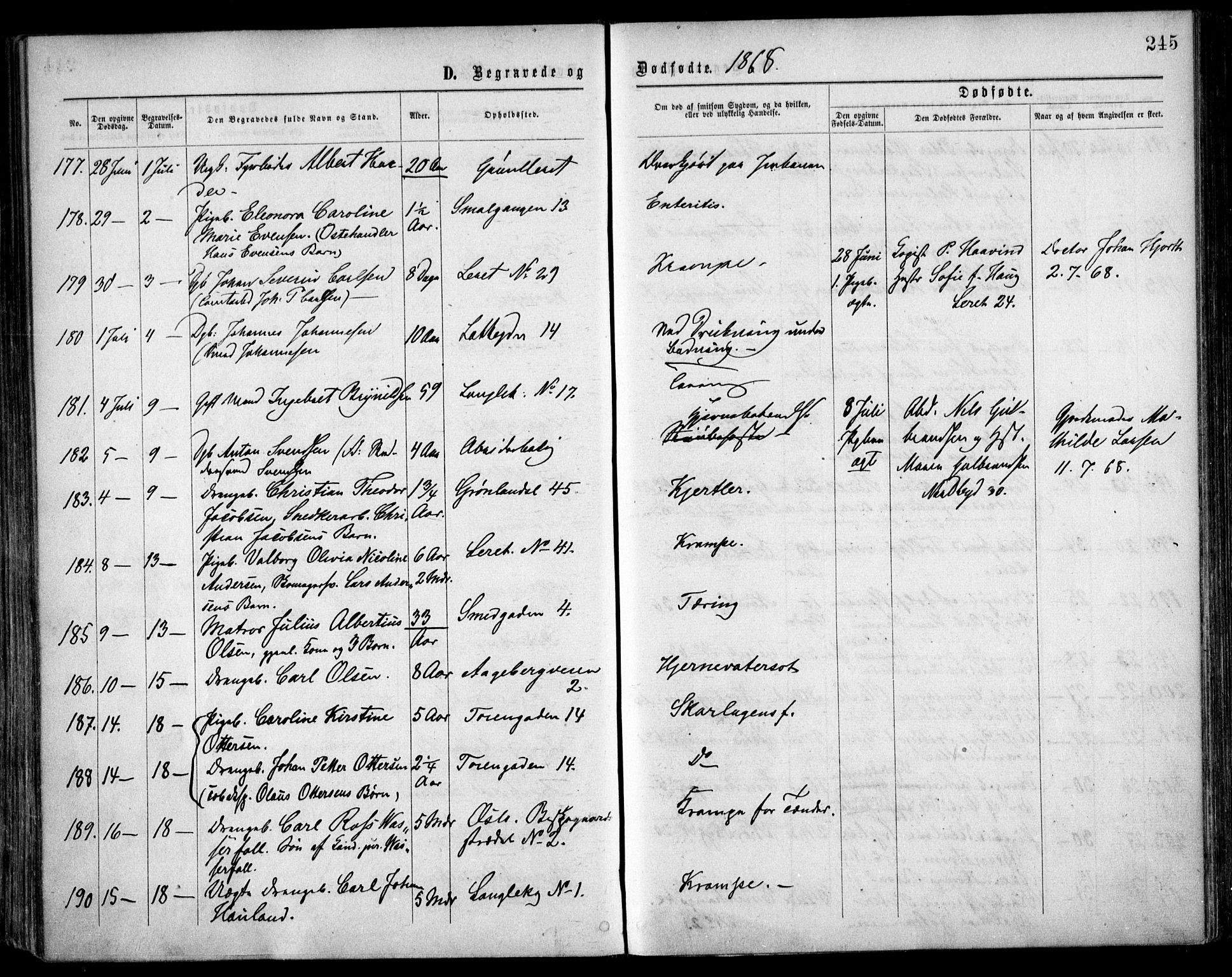 Grønland prestekontor Kirkebøker, SAO/A-10848/F/Fa/L0003: Parish register (official) no. 3, 1862-1868, p. 245