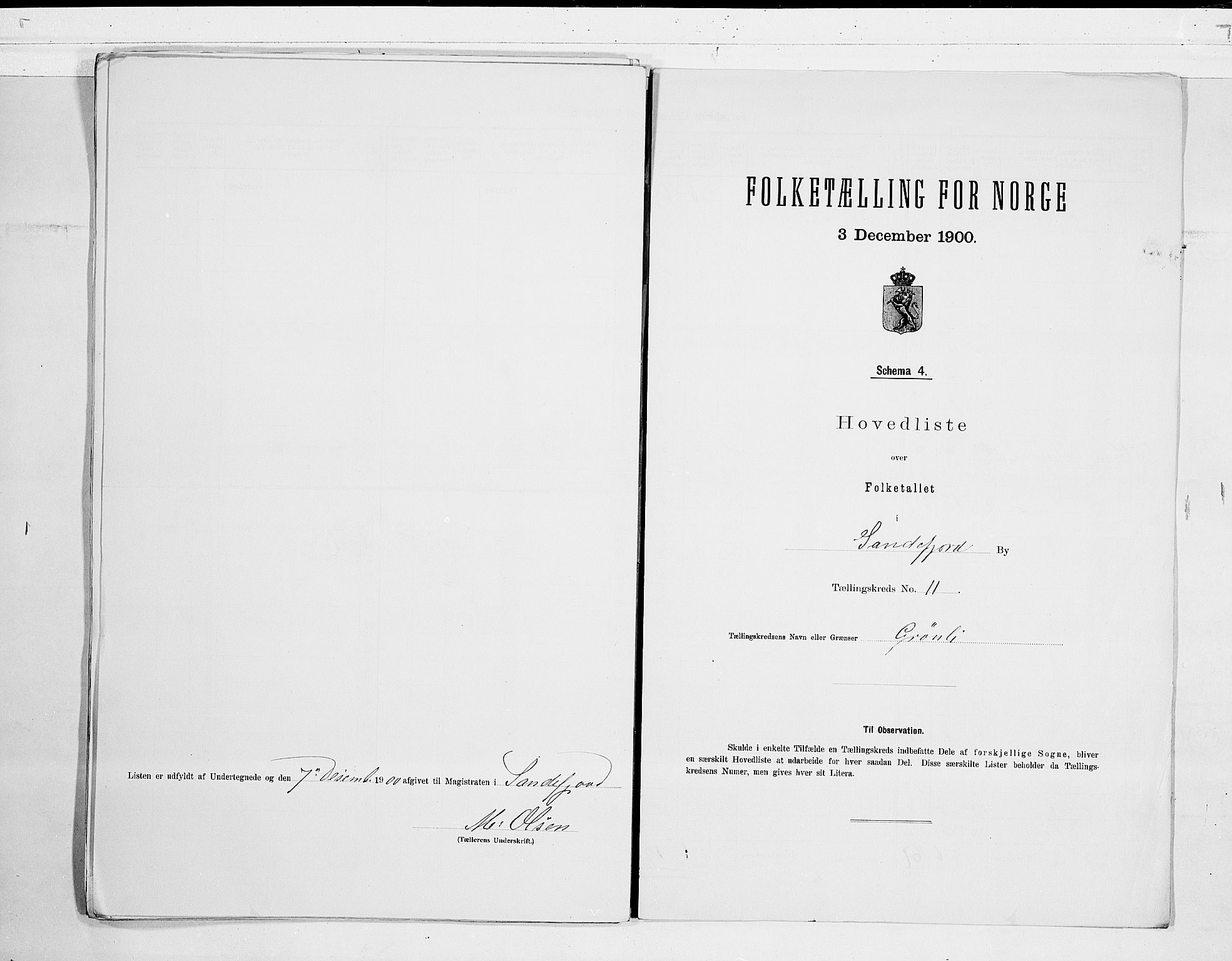 RA, 1900 census for Sandefjord, 1900, p. 24