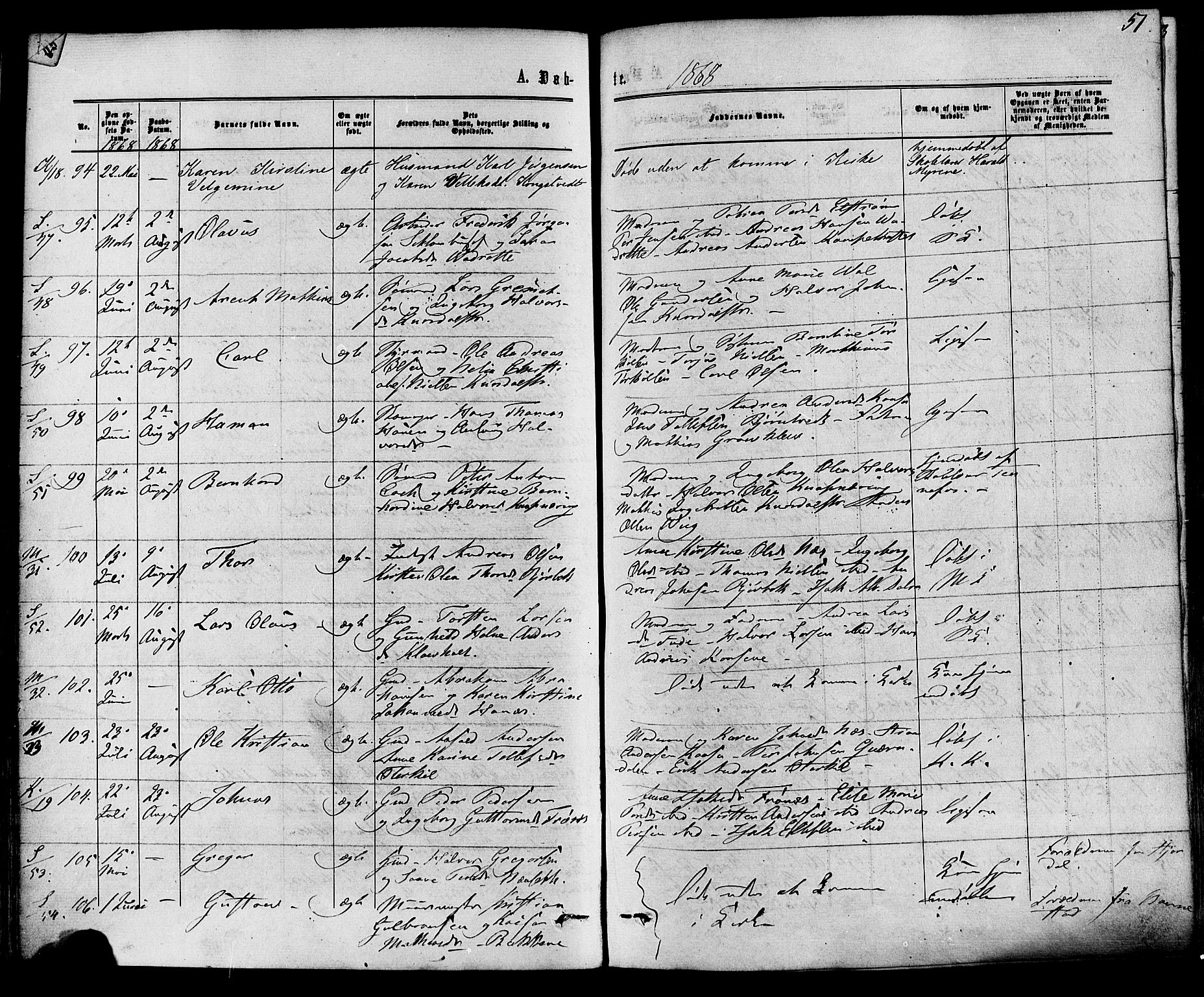 Solum kirkebøker, AV/SAKO-A-306/F/Fa/L0008: Parish register (official) no. I 8, 1865-1876, p. 51