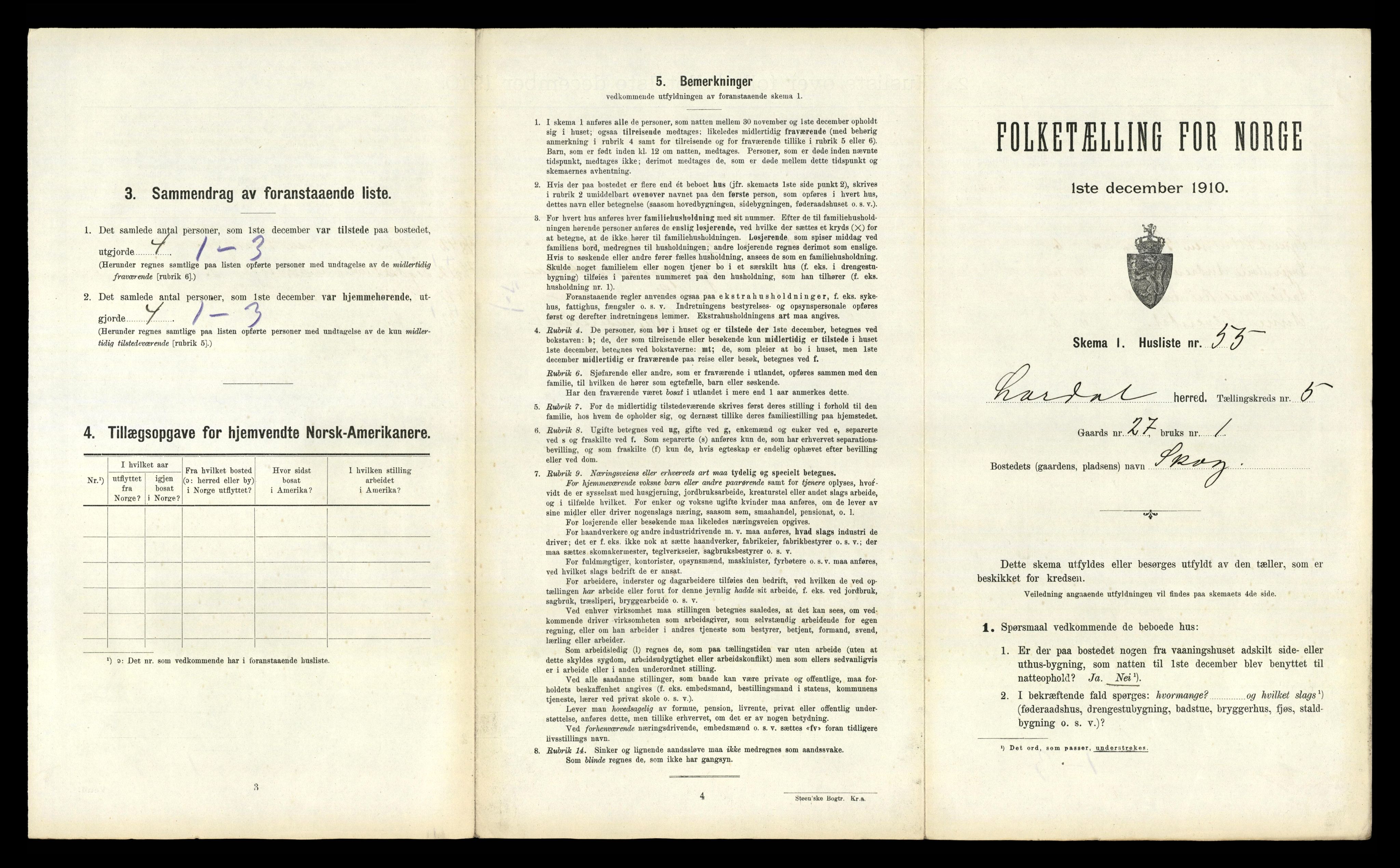 RA, 1910 census for Lardal, 1910, p. 754