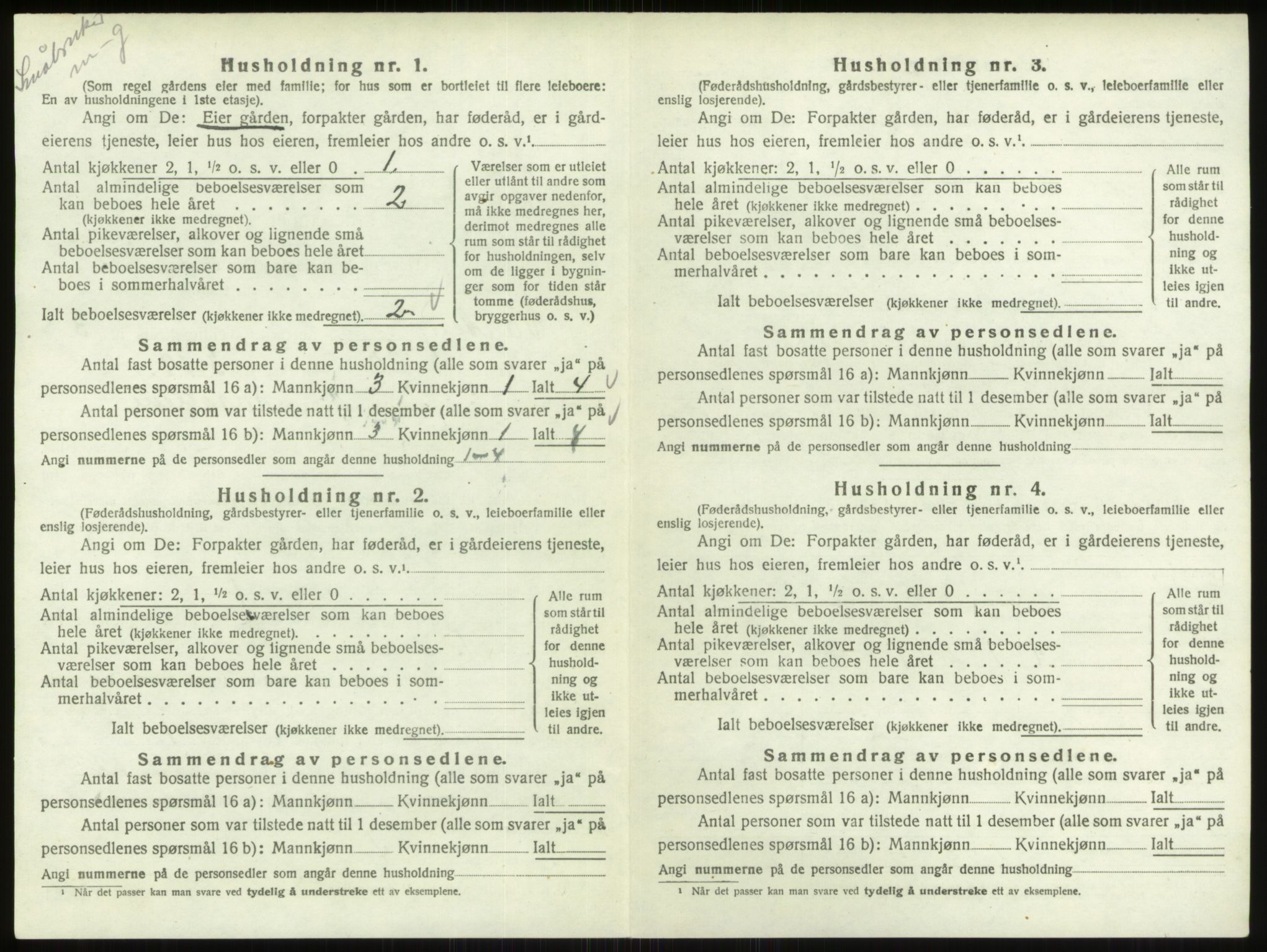 SAO, 1920 census for Varteig, 1920, p. 290