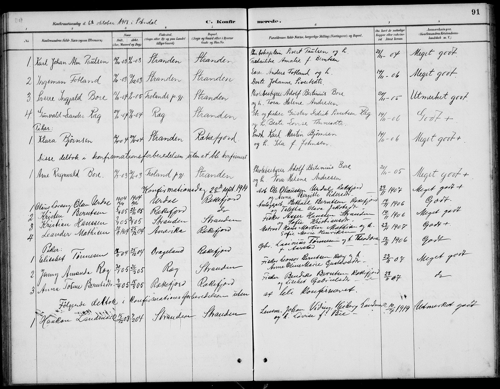 Sokndal sokneprestkontor, SAST/A-101808: Parish register (copy) no. B 5, 1887-1934, p. 91