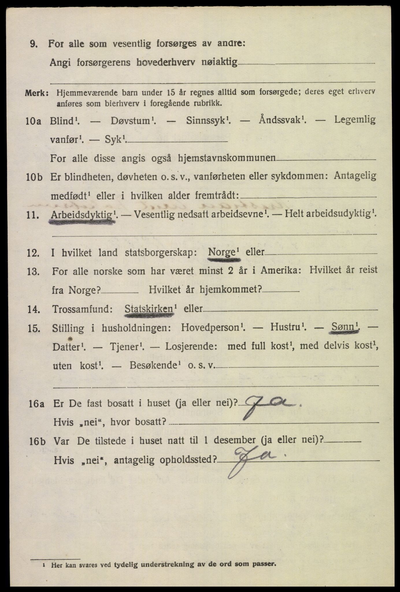 SAK, 1920 census for Sør-Audnedal, 1920, p. 3842