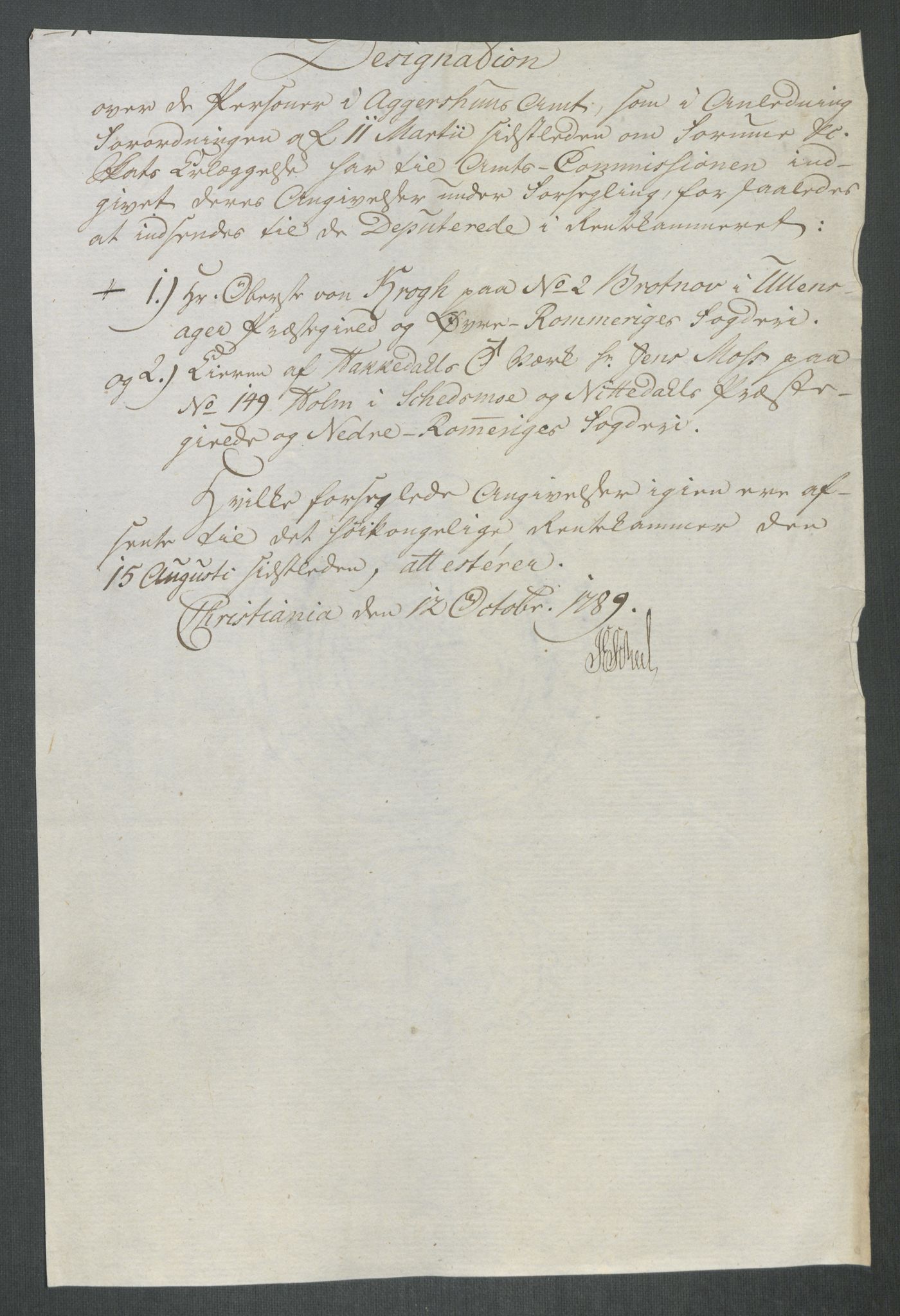 Rentekammeret inntil 1814, Reviderte regnskaper, Mindre regnskaper, AV/RA-EA-4068/Rf/Rfe/L0062: Øvre Romerike fogderi, Øvre Telemark fogderi, 1789, p. 8