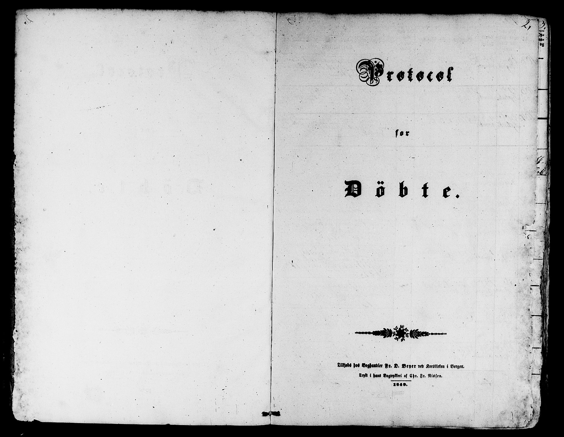 Domkirken sokneprestembete, SAB/A-74801/H/Hab/L0010: Parish register (copy) no. B 3, 1849-1856, p. 2