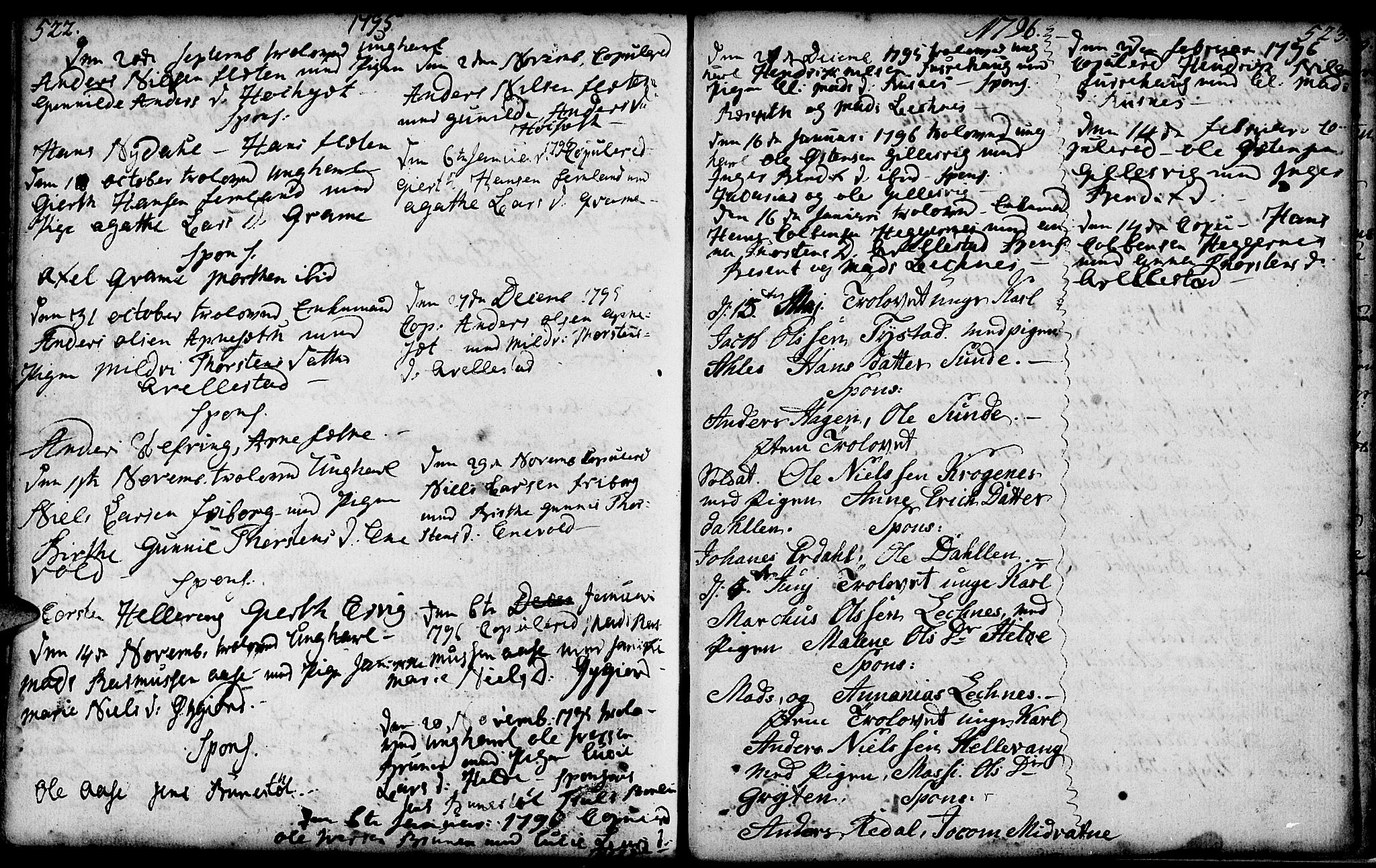 Førde sokneprestembete, SAB/A-79901/H/Haa/Haaa/L0004: Parish register (official) no. A 4, 1781-1803, p. 522-523