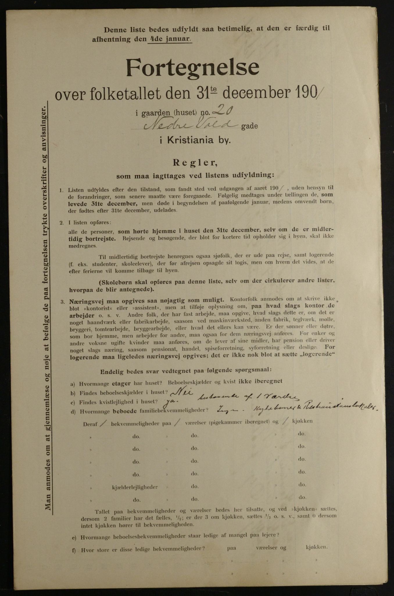 OBA, Municipal Census 1901 for Kristiania, 1901, p. 10699