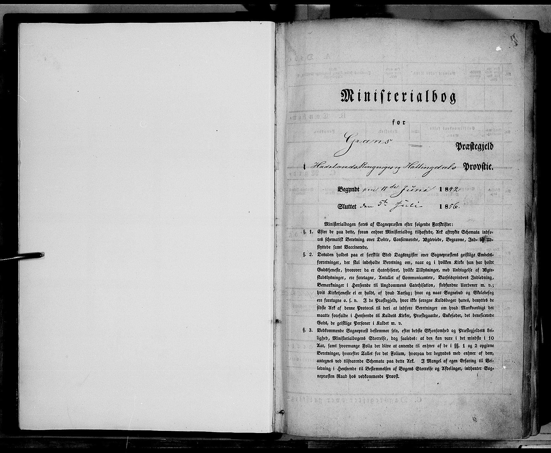 Gran prestekontor, AV/SAH-PREST-112/H/Ha/Haa/L0011: Parish register (official) no. 11, 1842-1856