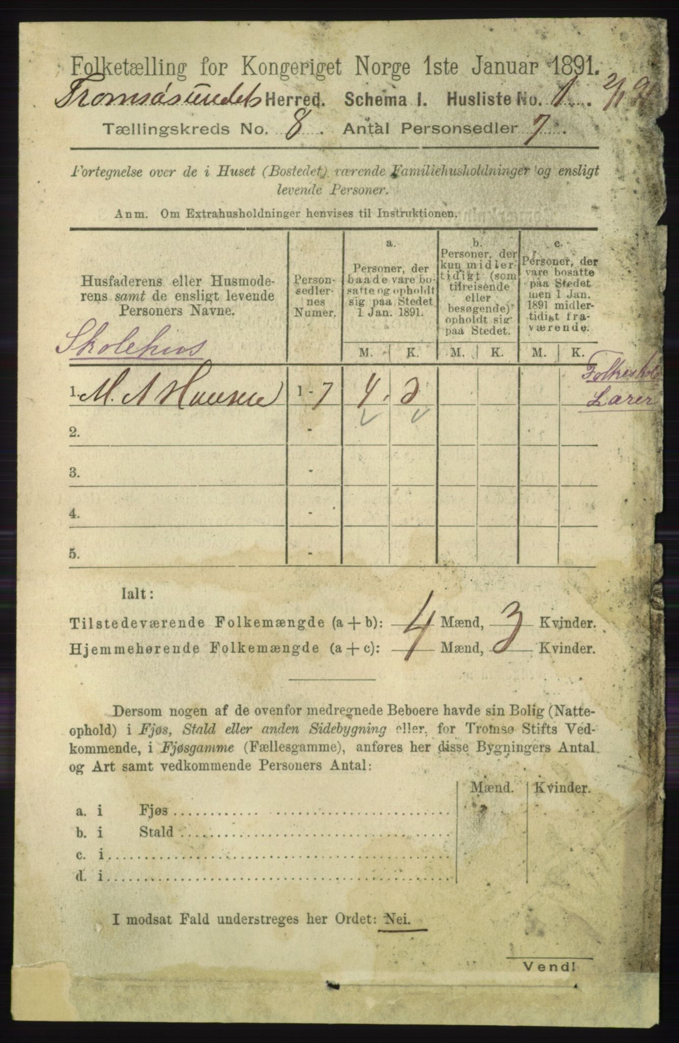 RA, 1891 census for 1934 Tromsøysund, 1891, p. 4349