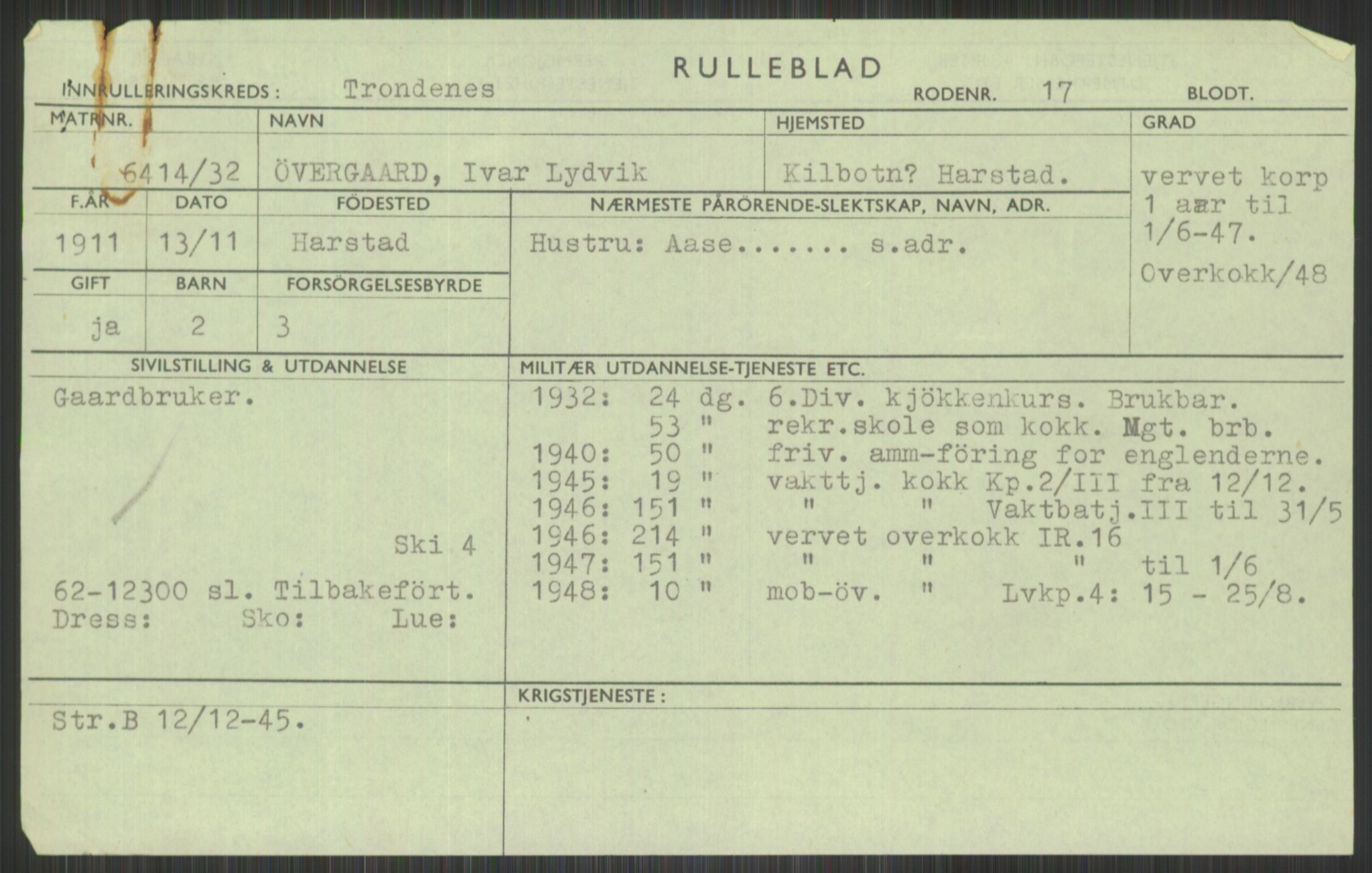 Forsvaret, Troms infanteriregiment nr. 16, AV/RA-RAFA-3146/P/Pa/L0016: Rulleblad for regimentets menige mannskaper, årsklasse 1932, 1932, p. 1649