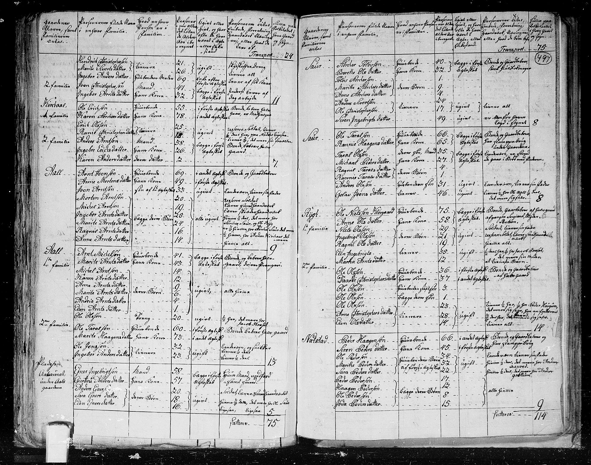 RA, 1801 census for 1734P Stod, 1801, p. 496b-497a