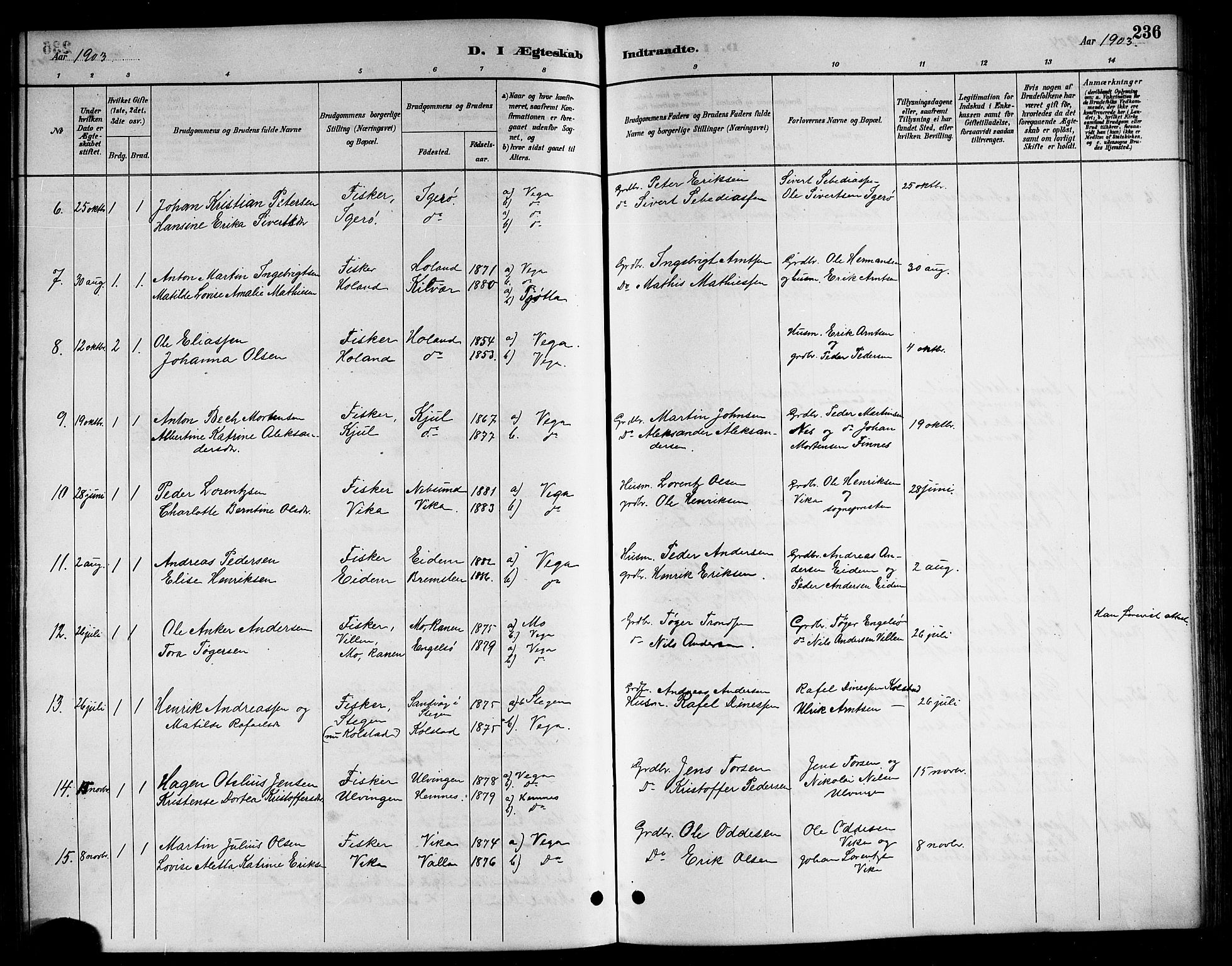 Ministerialprotokoller, klokkerbøker og fødselsregistre - Nordland, AV/SAT-A-1459/816/L0253: Parish register (copy) no. 816C03, 1886-1905, p. 236