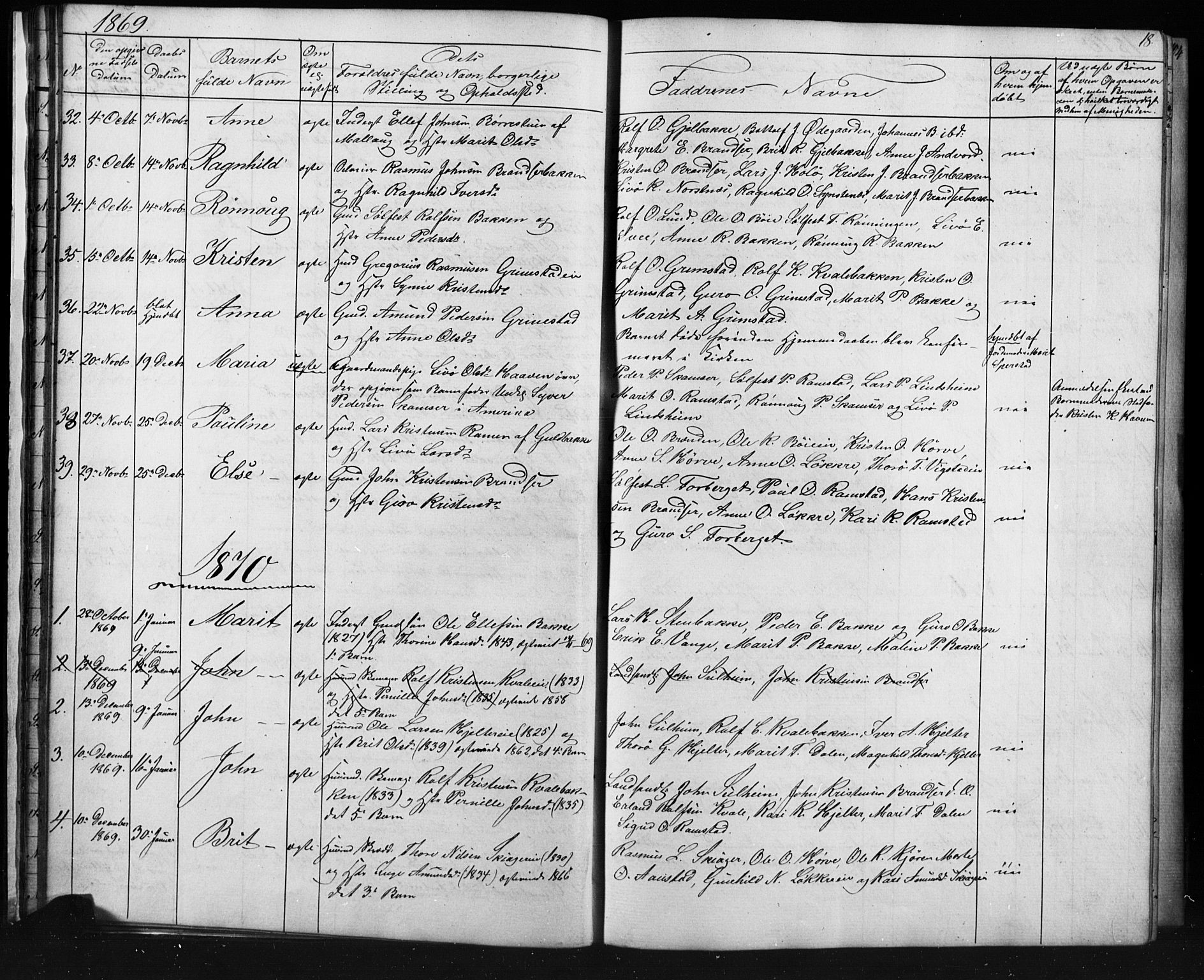 Skjåk prestekontor, SAH/PREST-072/H/Ha/Hab/L0001: Parish register (copy) no. 1, 1865-1893, p. 18