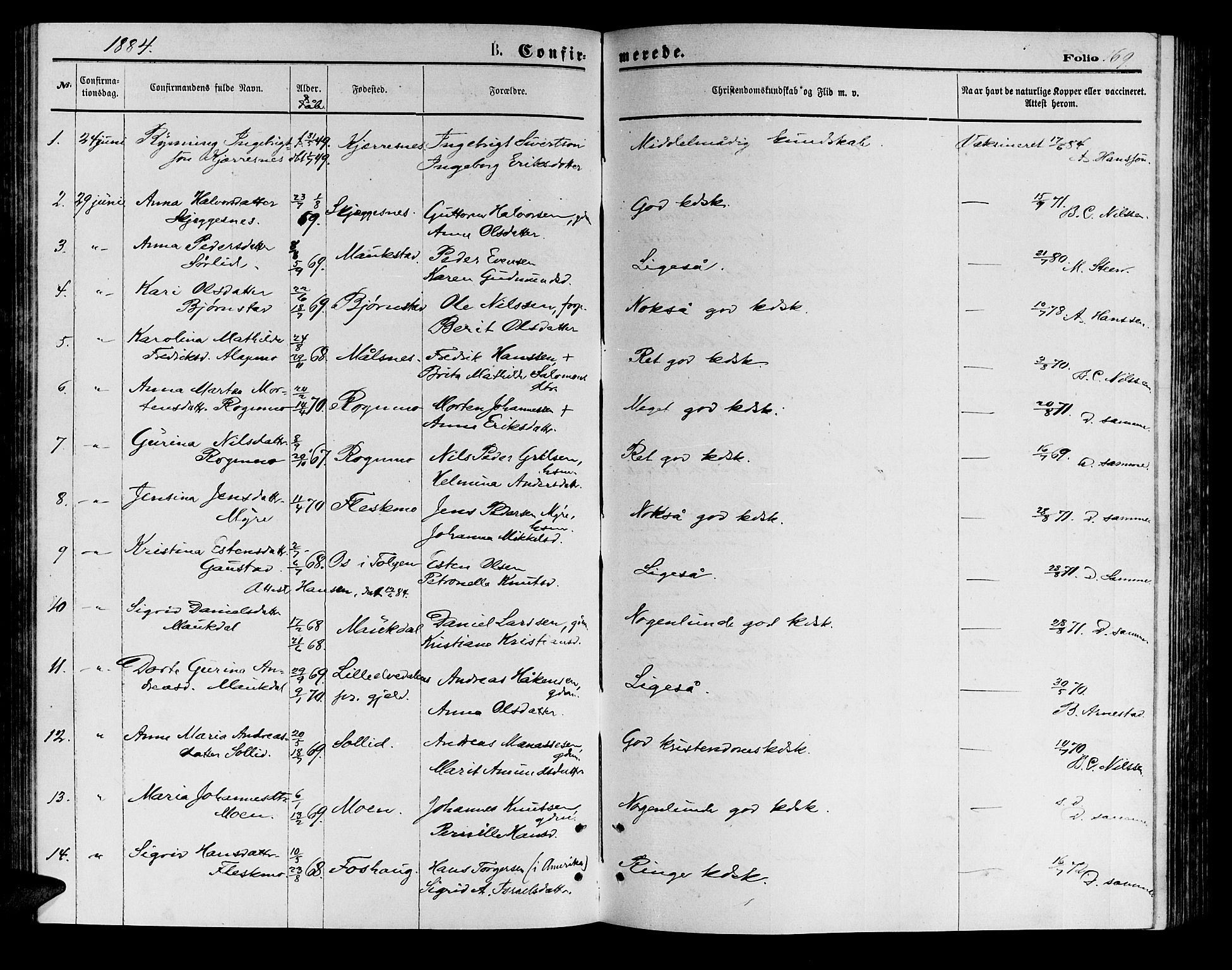 Målselv sokneprestembete, SATØ/S-1311/G/Ga/Gab/L0003klokker: Parish register (copy) no. 3, 1874-1885, p. 169