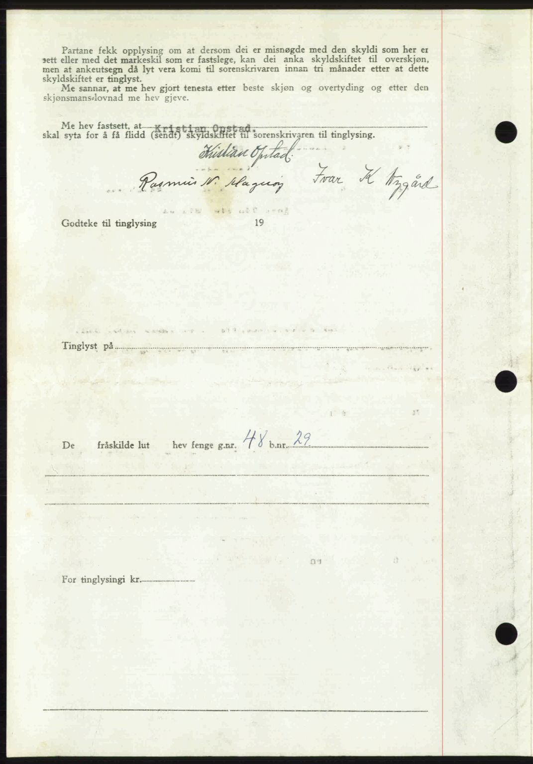 Romsdal sorenskriveri, AV/SAT-A-4149/1/2/2C: Mortgage book no. A31, 1949-1949, Diary no: : 3414/1949