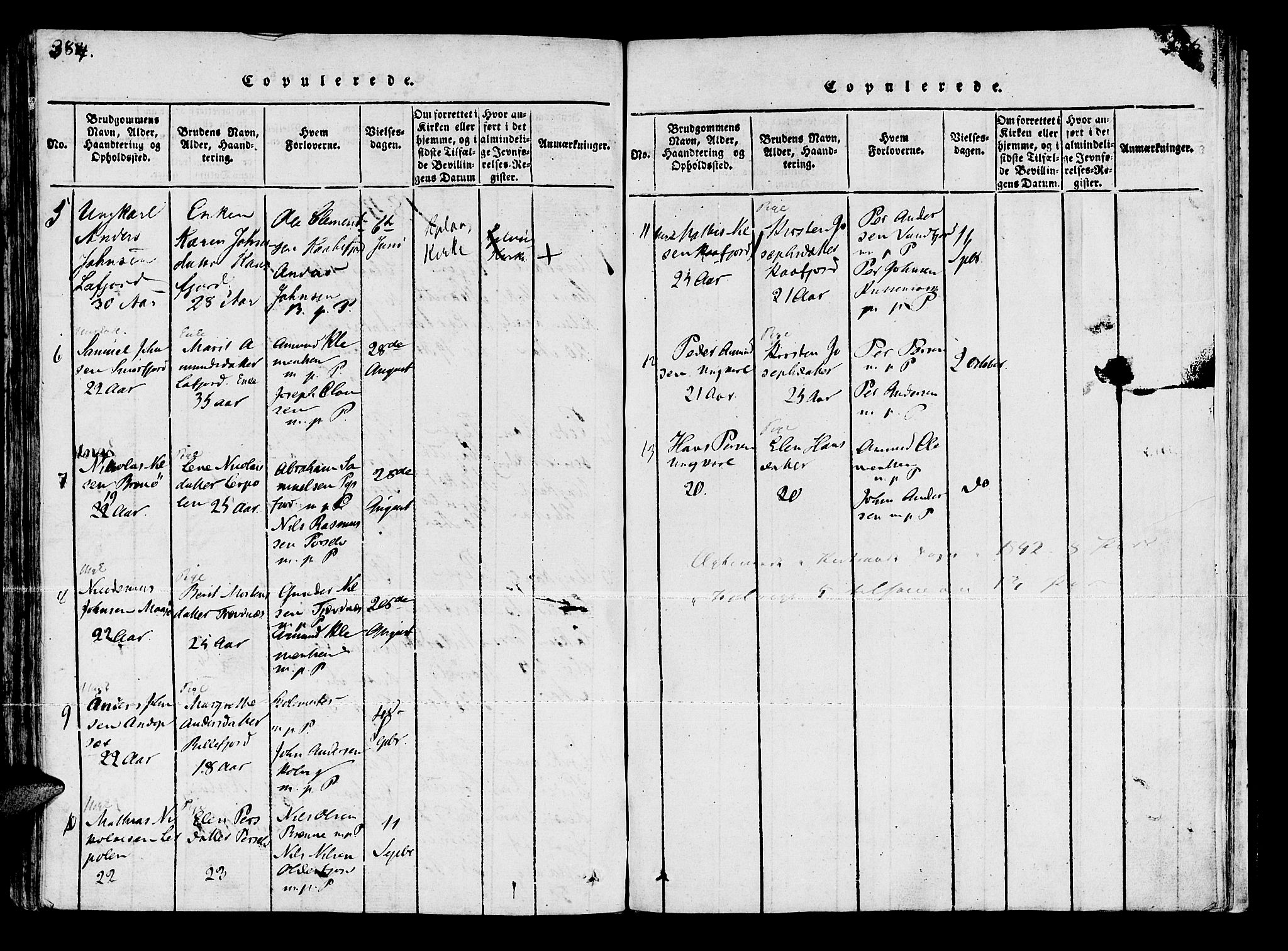 Kistrand/Porsanger sokneprestembete, SATØ/S-1351/H/Ha/L0003.kirke: Parish register (official) no. 3, 1825-1842, p. 384-385