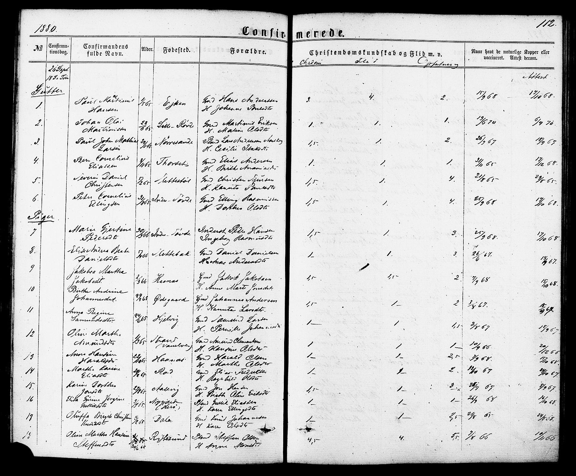 Ministerialprotokoller, klokkerbøker og fødselsregistre - Møre og Romsdal, SAT/A-1454/504/L0055: Parish register (official) no. 504A02, 1861-1884, p. 112