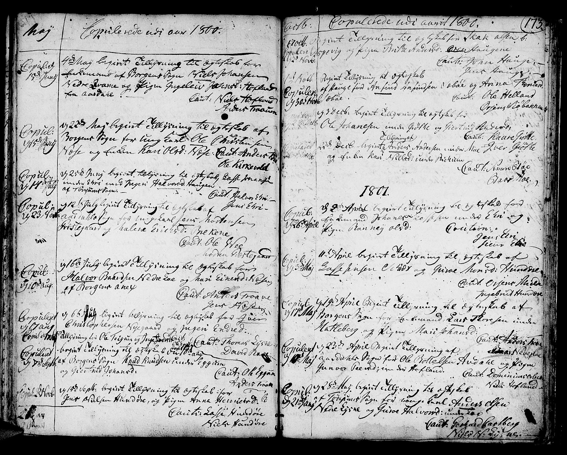Lærdal sokneprestembete, SAB/A-81201: Parish register (official) no. A 3, 1783-1804, p. 173