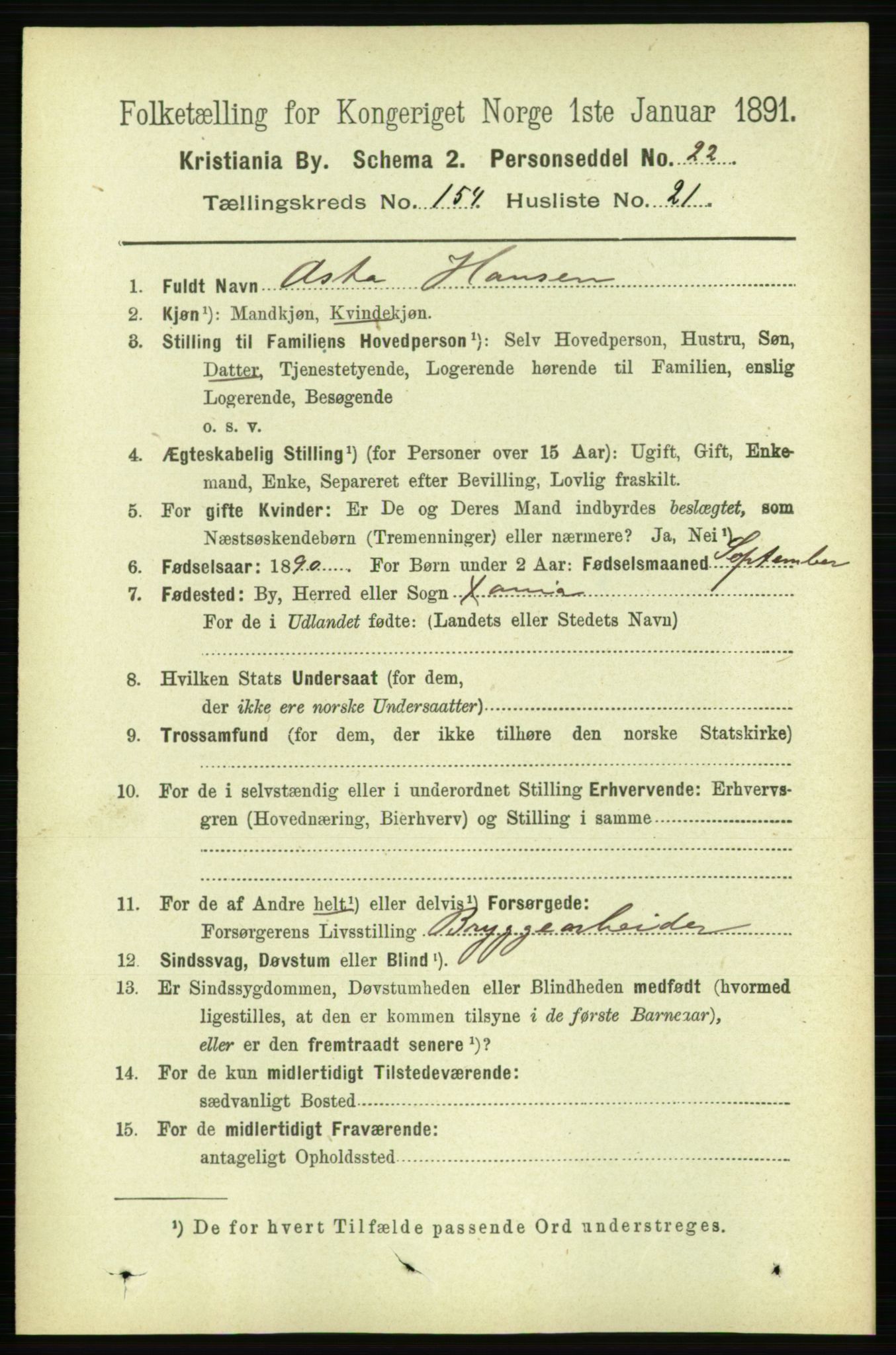 RA, 1891 census for 0301 Kristiania, 1891, p. 87941