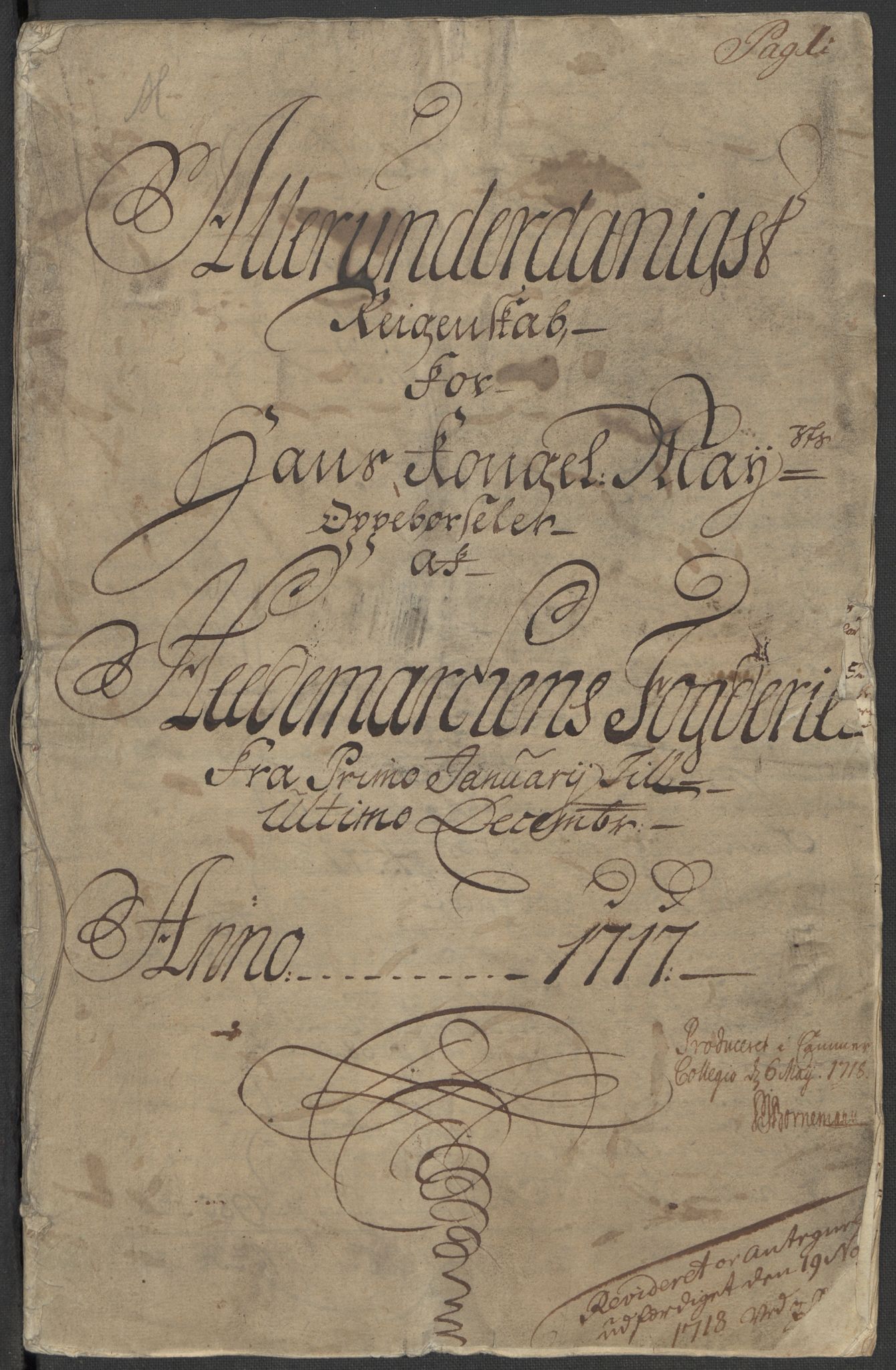 Rentekammeret inntil 1814, Reviderte regnskaper, Fogderegnskap, AV/RA-EA-4092/R16/L1056: Fogderegnskap Hedmark, 1717, p. 3