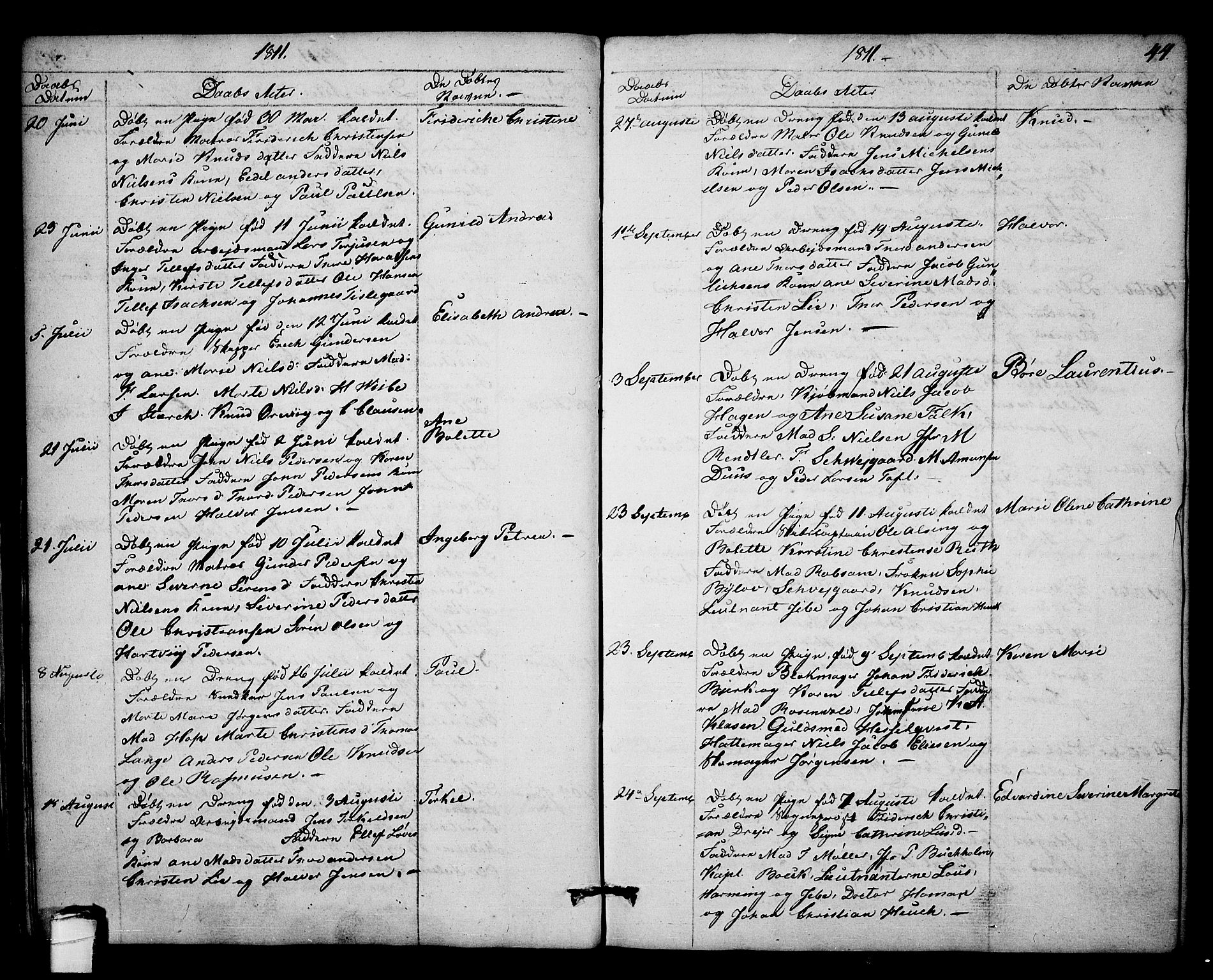 Kragerø kirkebøker, AV/SAKO-A-278/F/Fa/L0003: Parish register (official) no. 3, 1802-1813, p. 44