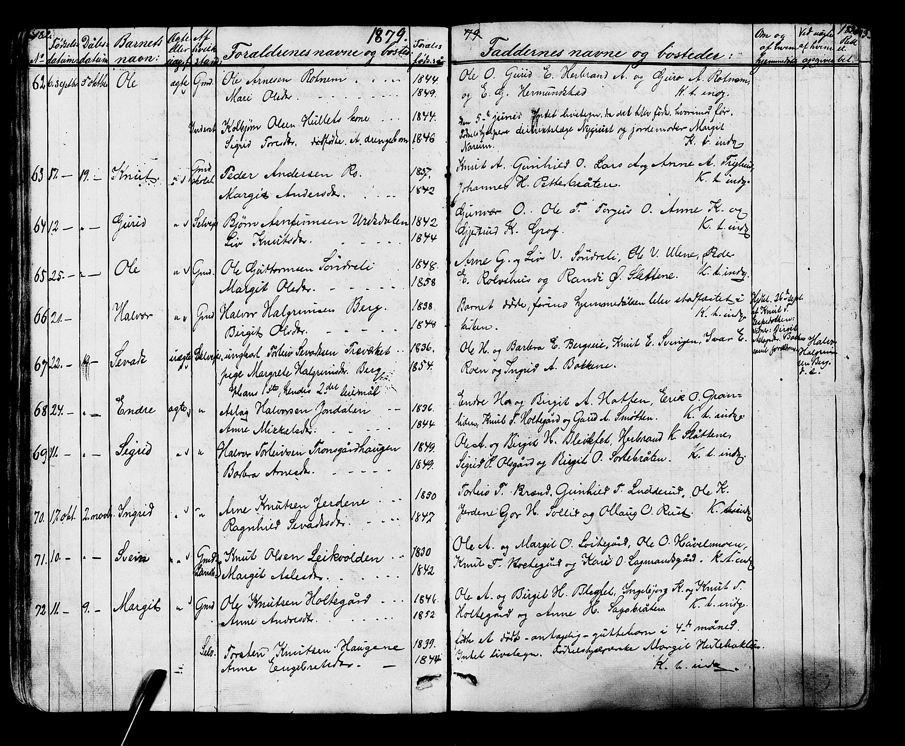 Gol kirkebøker, AV/SAKO-A-226/G/Ga/L0002: Parish register (copy) no. I 2, 1860-1887, p. 182-183