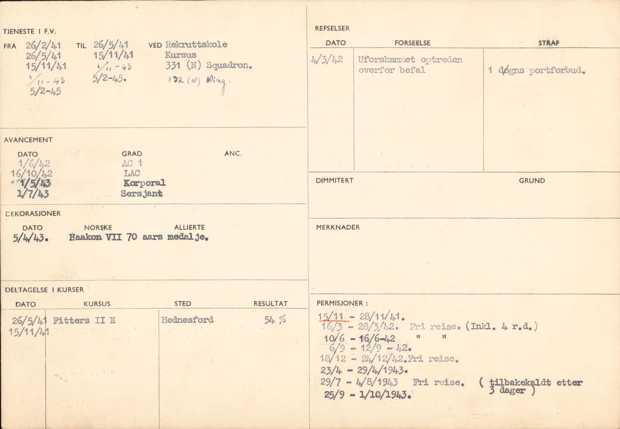 Forsvaret, Forsvarets overkommando/Luftforsvarsstaben, AV/RA-RAFA-4079/P/Pa/L0028: Personellpapirer, 1911, p. 277