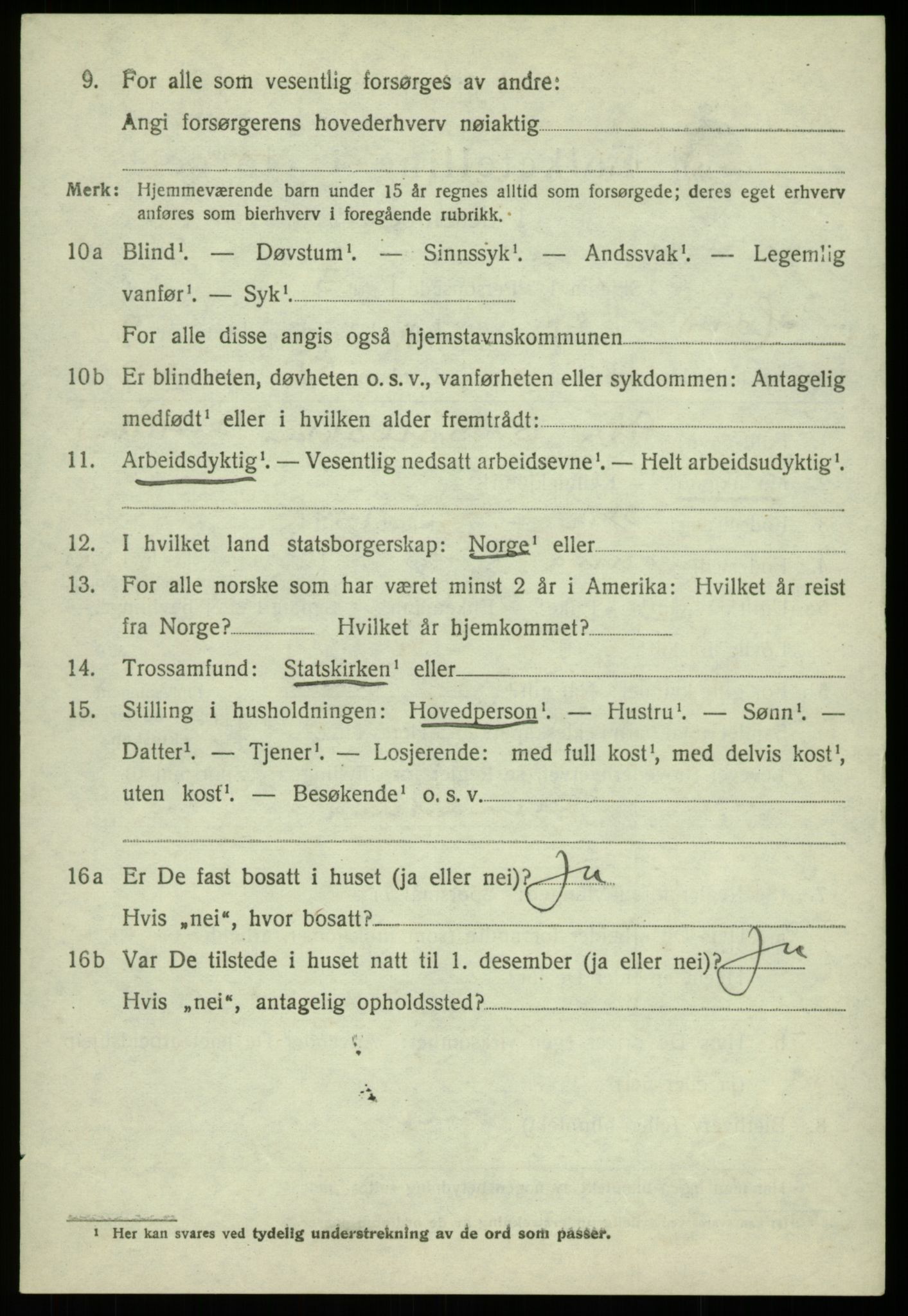 SAB, 1920 census for Os, 1920, p. 5897