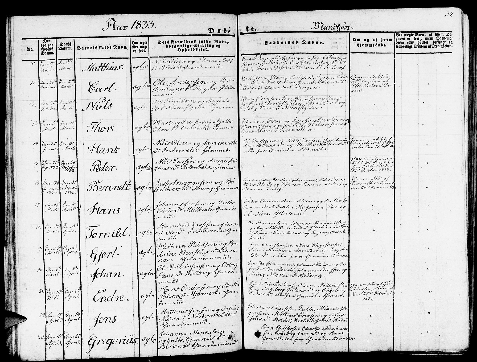 Gulen sokneprestembete, AV/SAB-A-80201/H/Haa/Haaa/L0019: Parish register (official) no. A 19, 1826-1836, p. 34