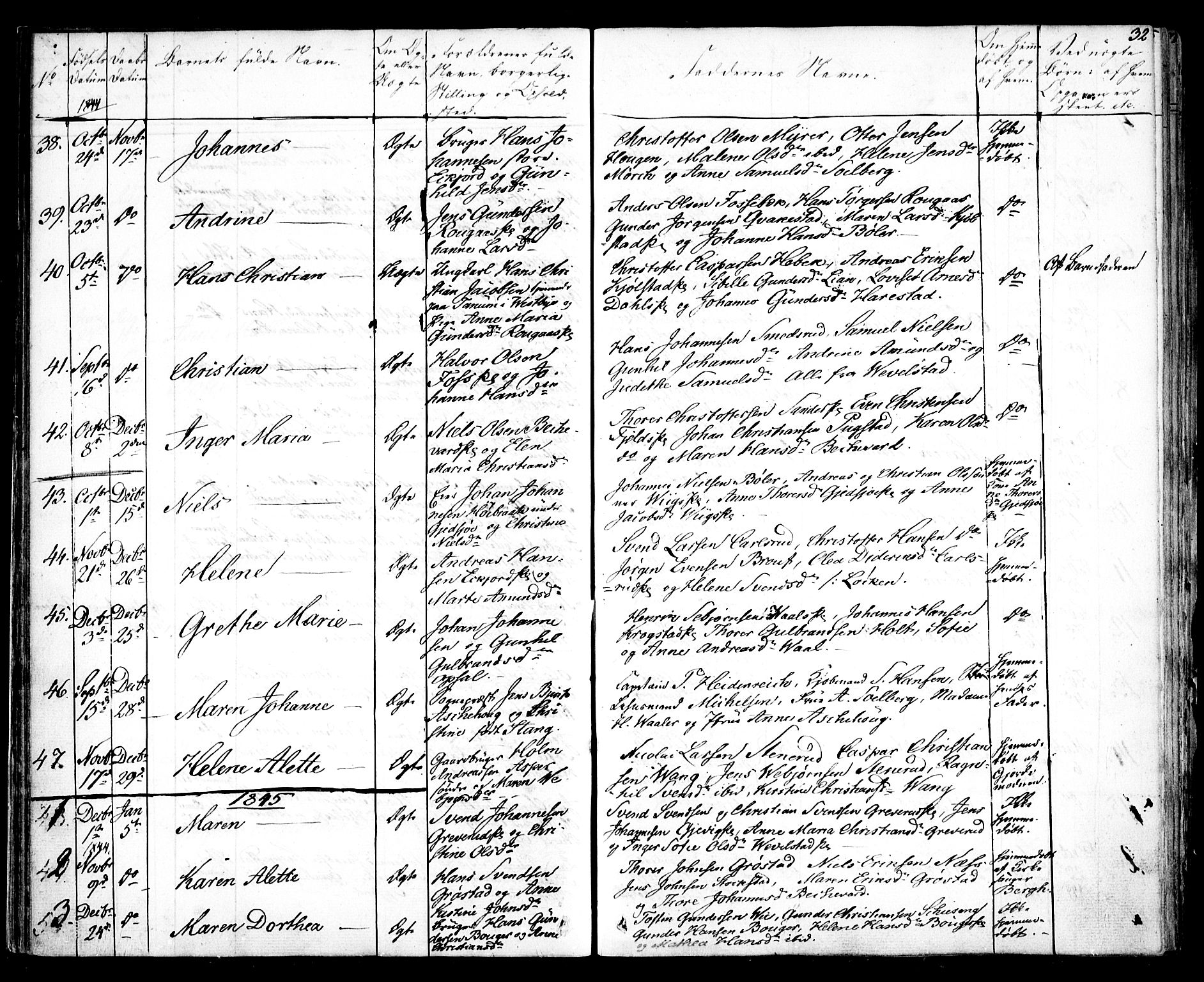 Kråkstad prestekontor Kirkebøker, SAO/A-10125a/F/Fa/L0005: Parish register (official) no. I 5, 1837-1847, p. 32