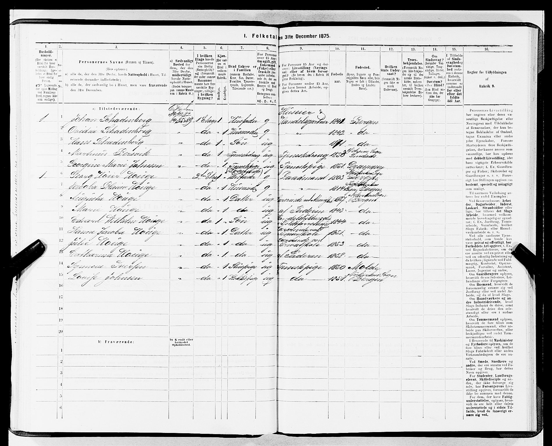 SAB, 1875 census for 1301 Bergen, 1875, p. 1263