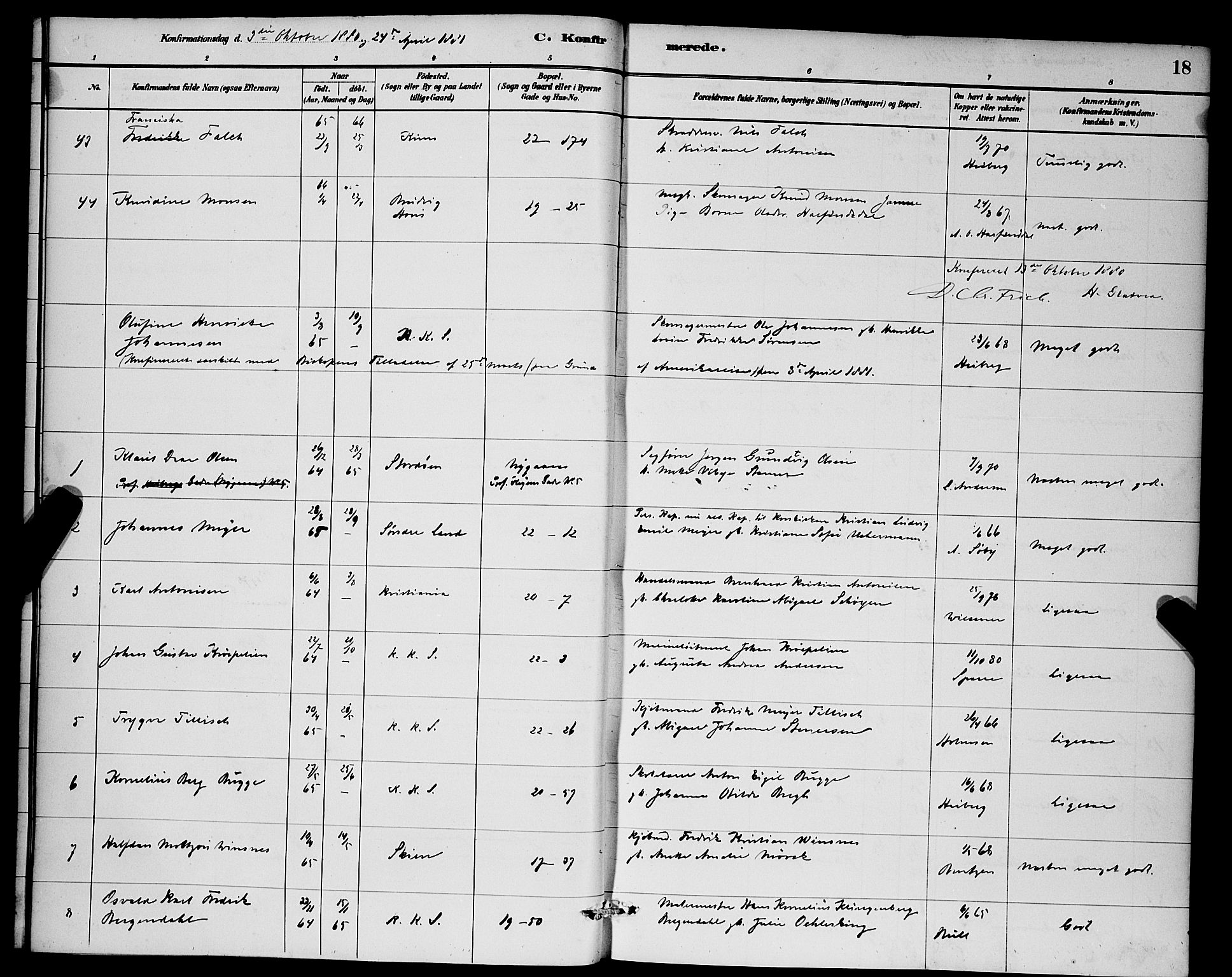 Korskirken sokneprestembete, SAB/A-76101/H/Hab: Parish register (copy) no. C 3, 1880-1892, p. 18