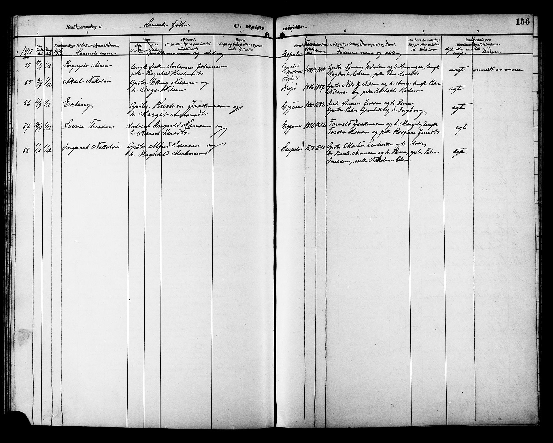 Ministerialprotokoller, klokkerbøker og fødselsregistre - Nordland, AV/SAT-A-1459/880/L1141: Parish register (copy) no. 880C03, 1893-1928, p. 156