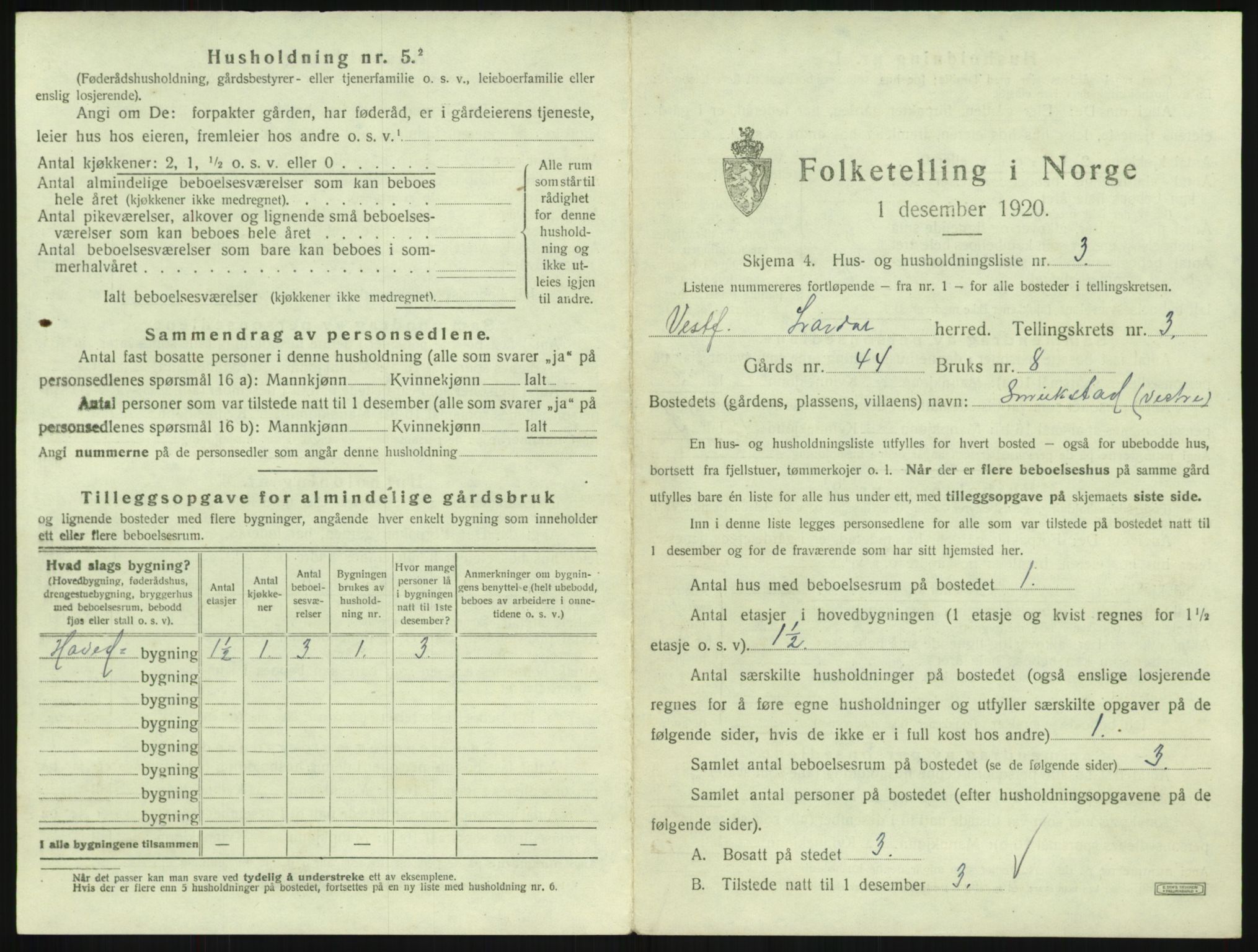 SAKO, 1920 census for Lardal, 1920, p. 321