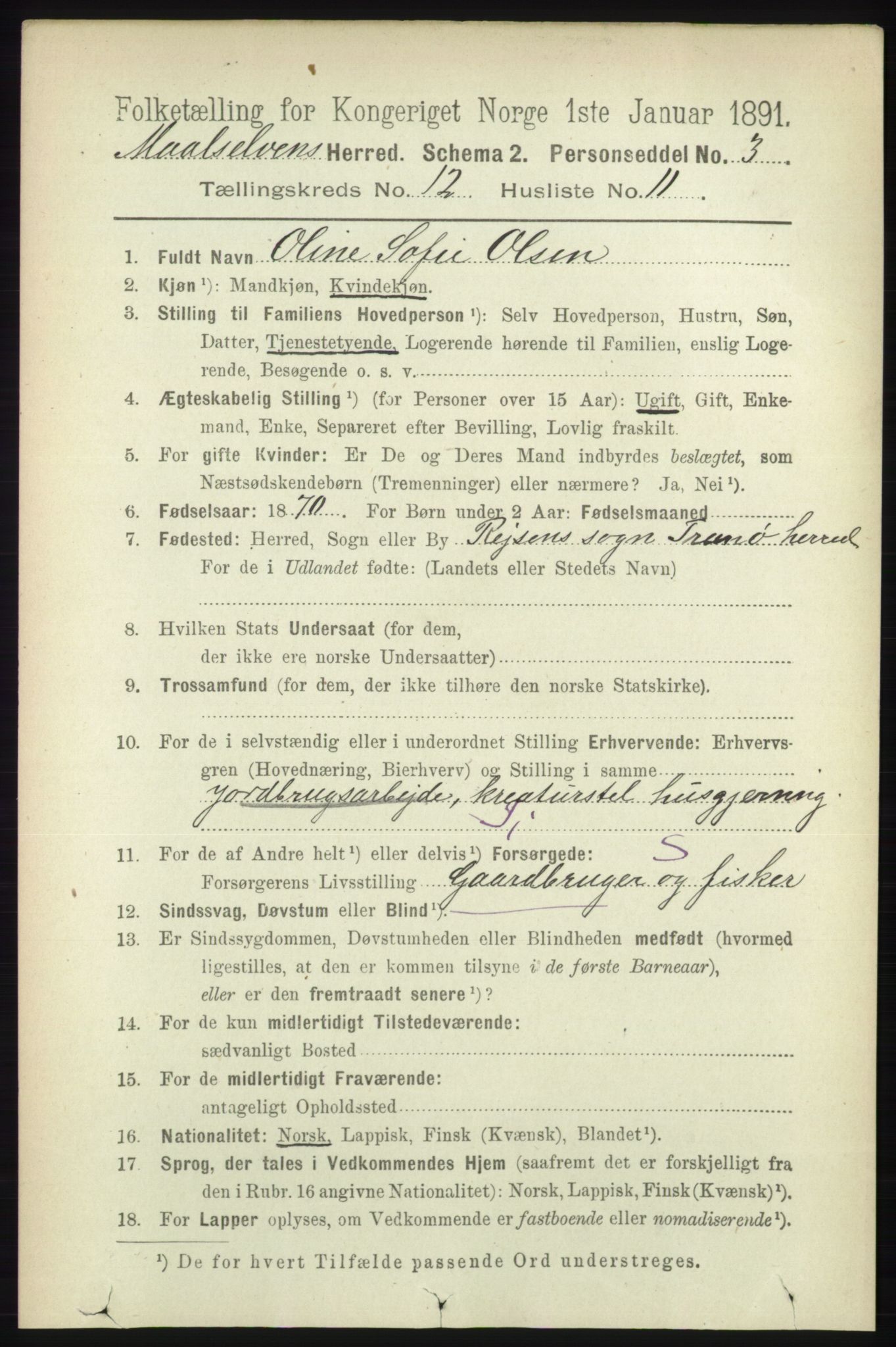 RA, 1891 census for 1924 Målselv, 1891, p. 3859