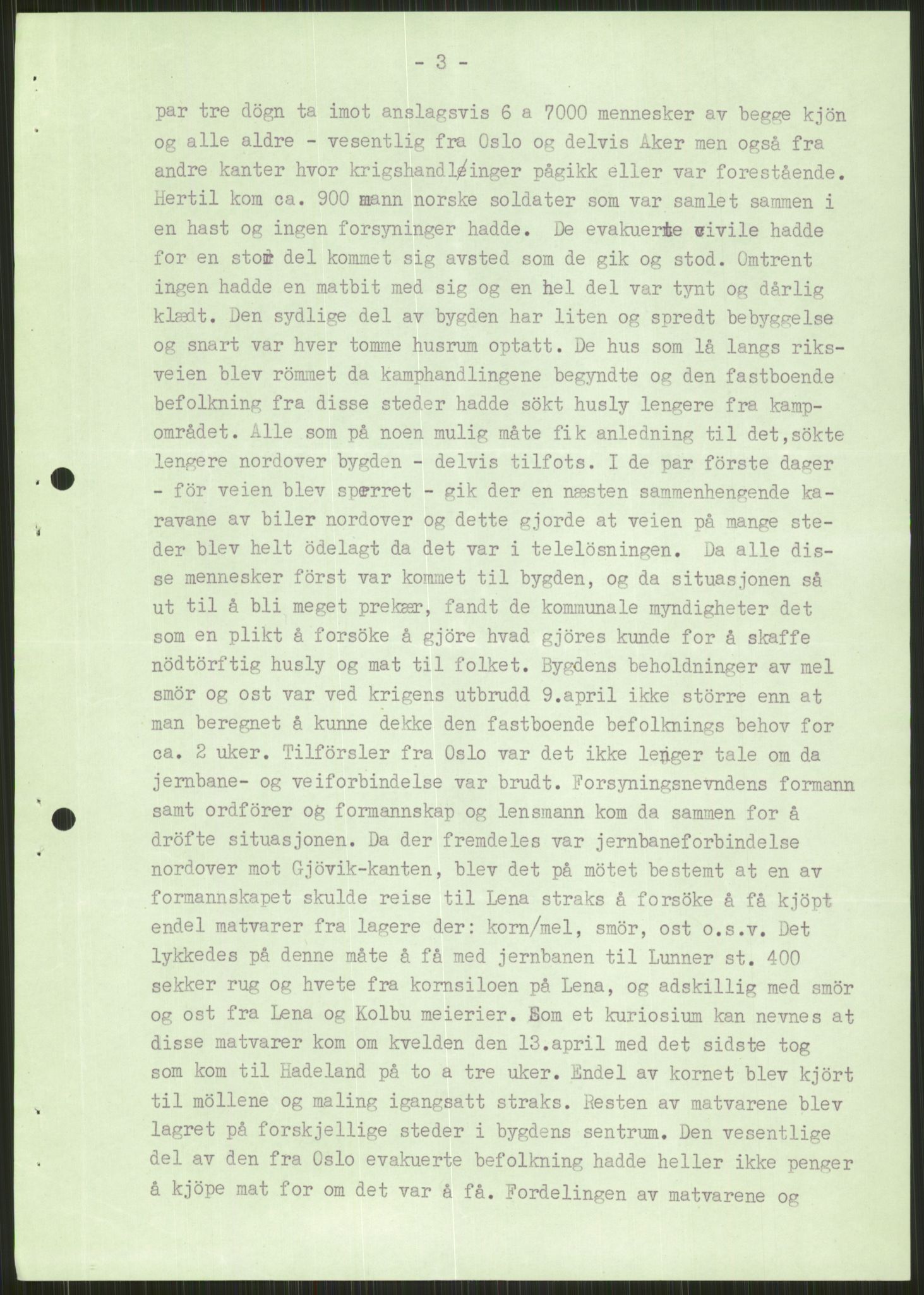 Forsvaret, Forsvarets krigshistoriske avdeling, AV/RA-RAFA-2017/Y/Ya/L0014: II-C-11-31 - Fylkesmenn.  Rapporter om krigsbegivenhetene 1940., 1940, p. 189