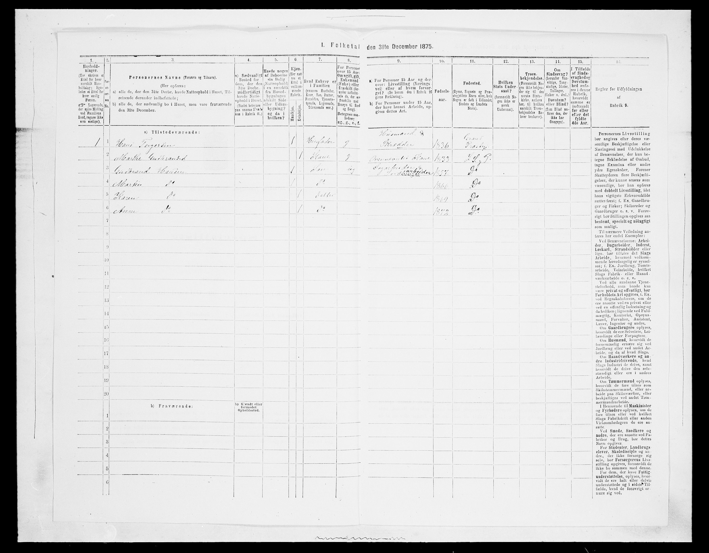 SAH, 1875 census for 0532P Jevnaker, 1875, p. 1729