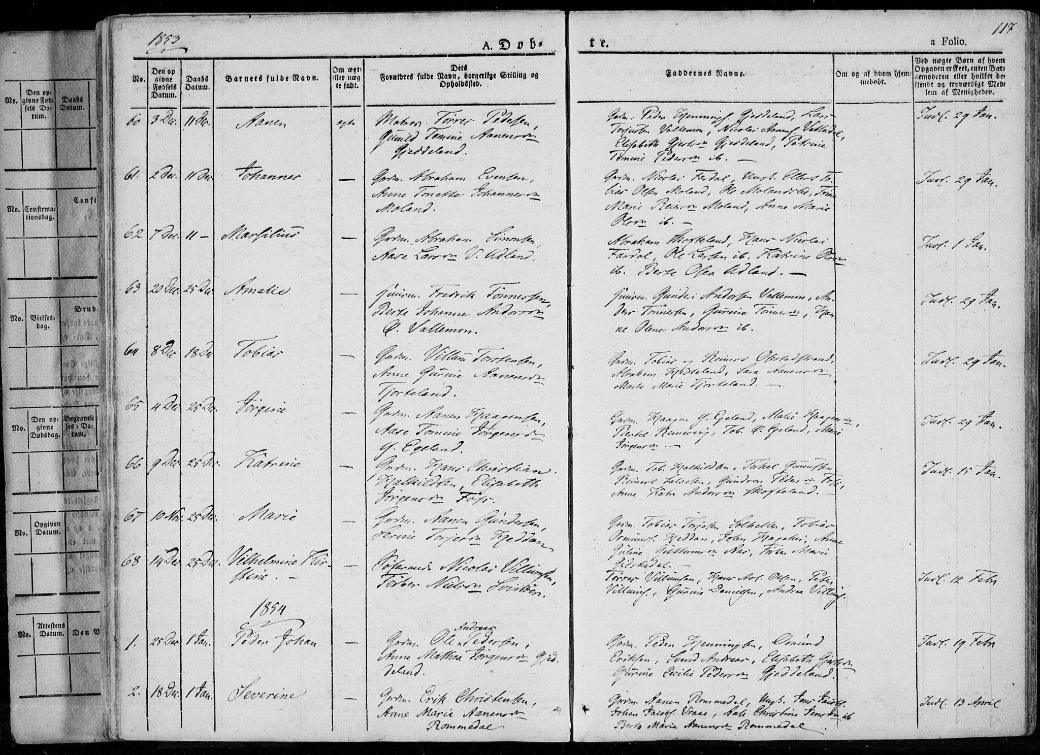 Sør-Audnedal sokneprestkontor, AV/SAK-1111-0039/F/Fa/Fab/L0006: Parish register (official) no. A 6, 1829-1855, p. 117