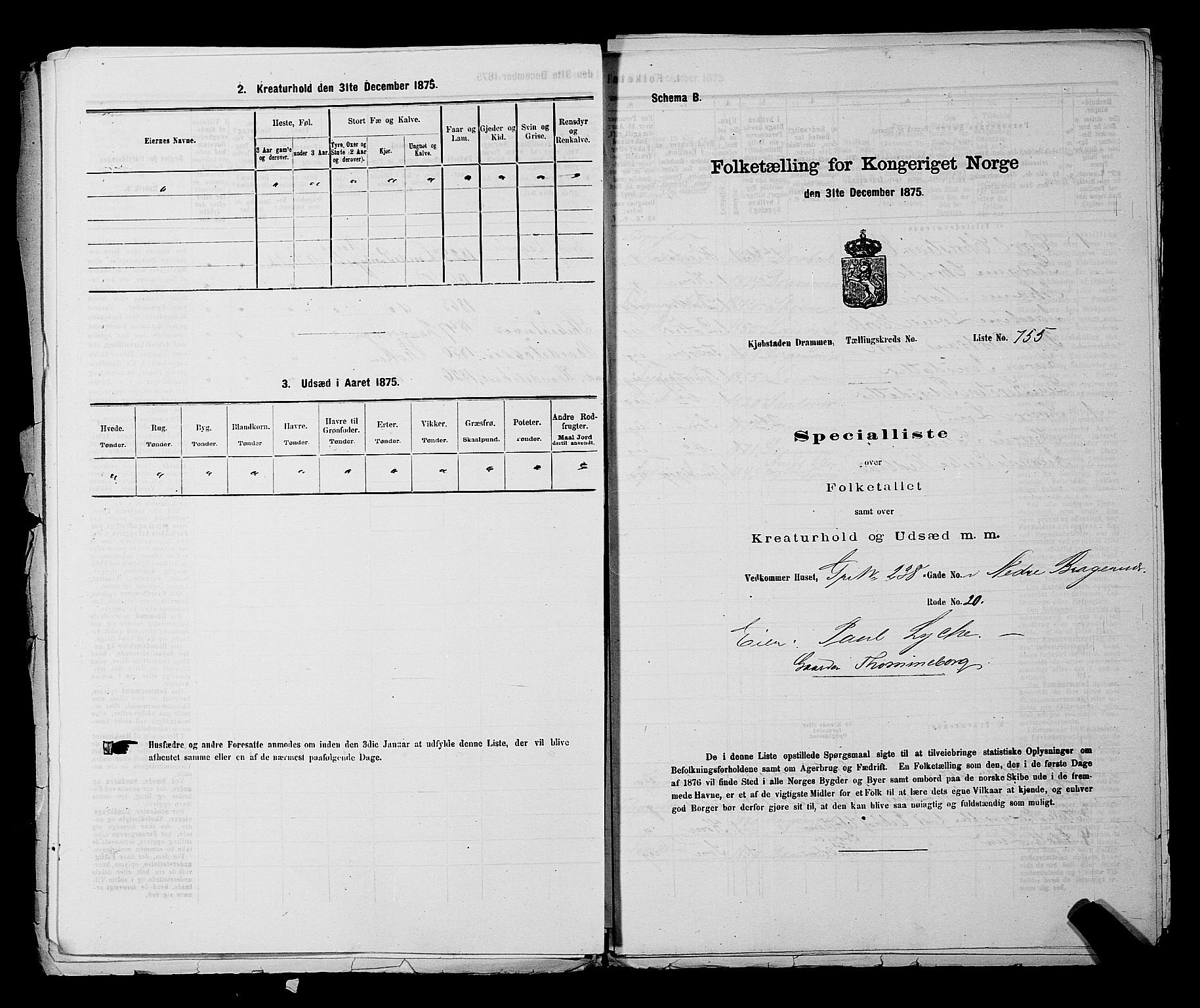 SAKO, 1875 census for 0602 Drammen, 1875, p. 2089