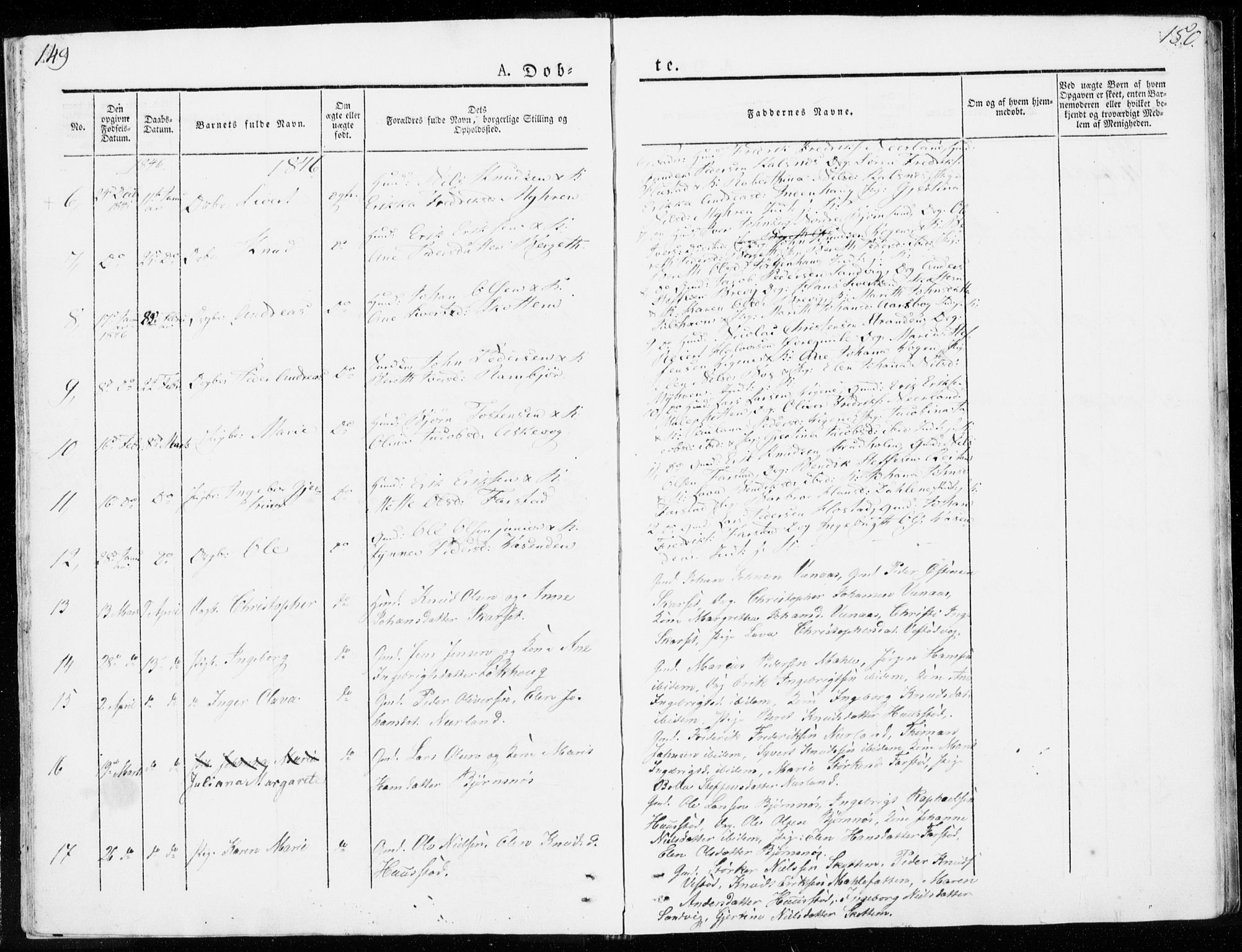 Ministerialprotokoller, klokkerbøker og fødselsregistre - Møre og Romsdal, SAT/A-1454/566/L0766: Parish register (official) no. 566A05, 1842-1851, p. 149-150