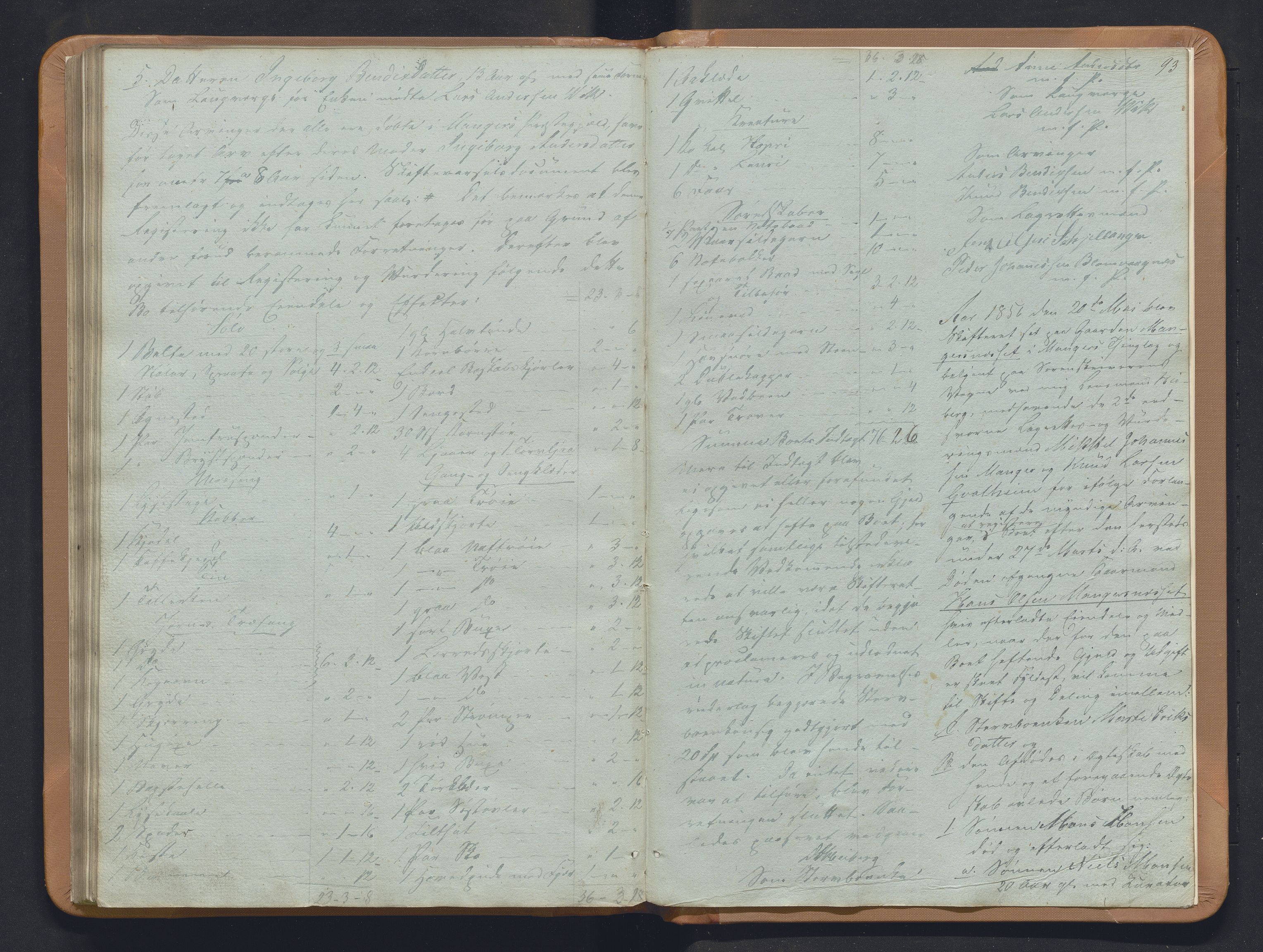 Nordhordland sorenskrivar, SAB/A-2901/1/H/Hb/L0018: Registreringsprotokollar, 1853-1856, p. 93