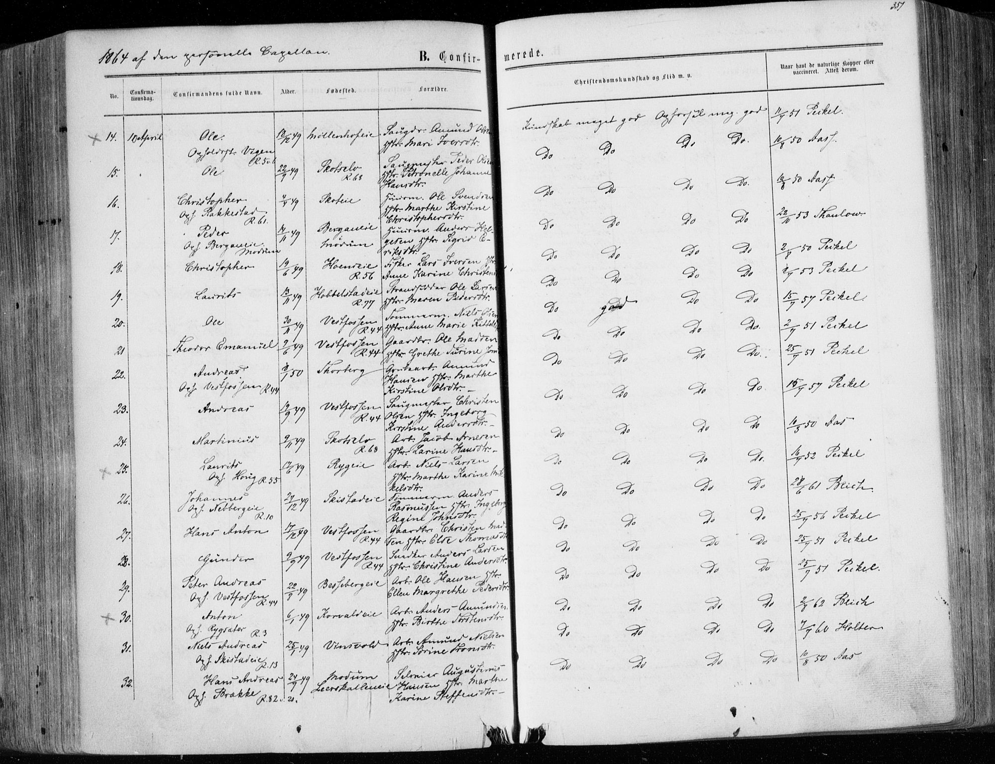 Eiker kirkebøker, AV/SAKO-A-4/F/Fa/L0016: Parish register (official) no. I 16, 1860-1868, p. 351