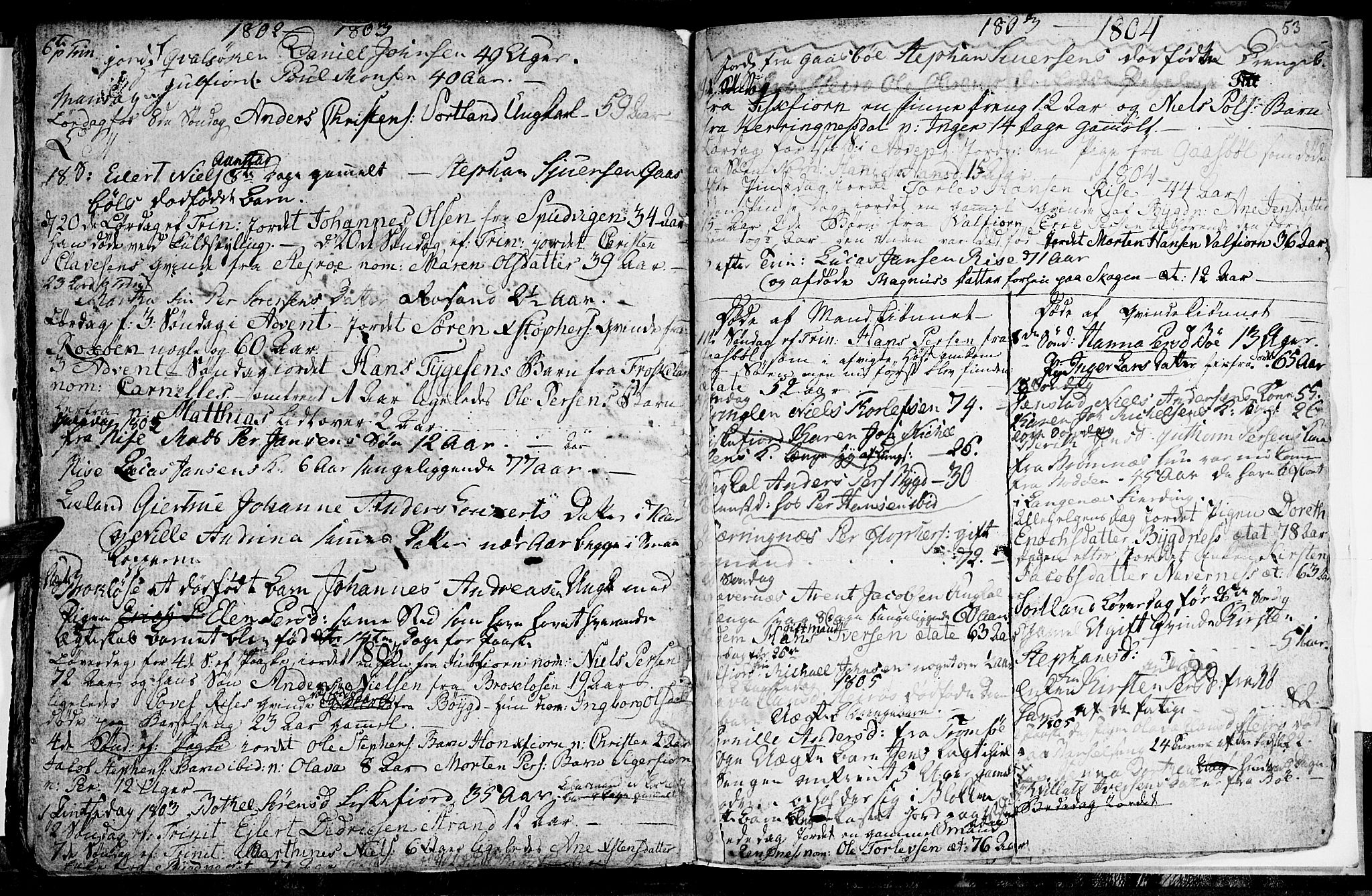 Ministerialprotokoller, klokkerbøker og fødselsregistre - Nordland, AV/SAT-A-1459/895/L1367: Parish register (official) no. 895A02, 1795-1811, p. 53