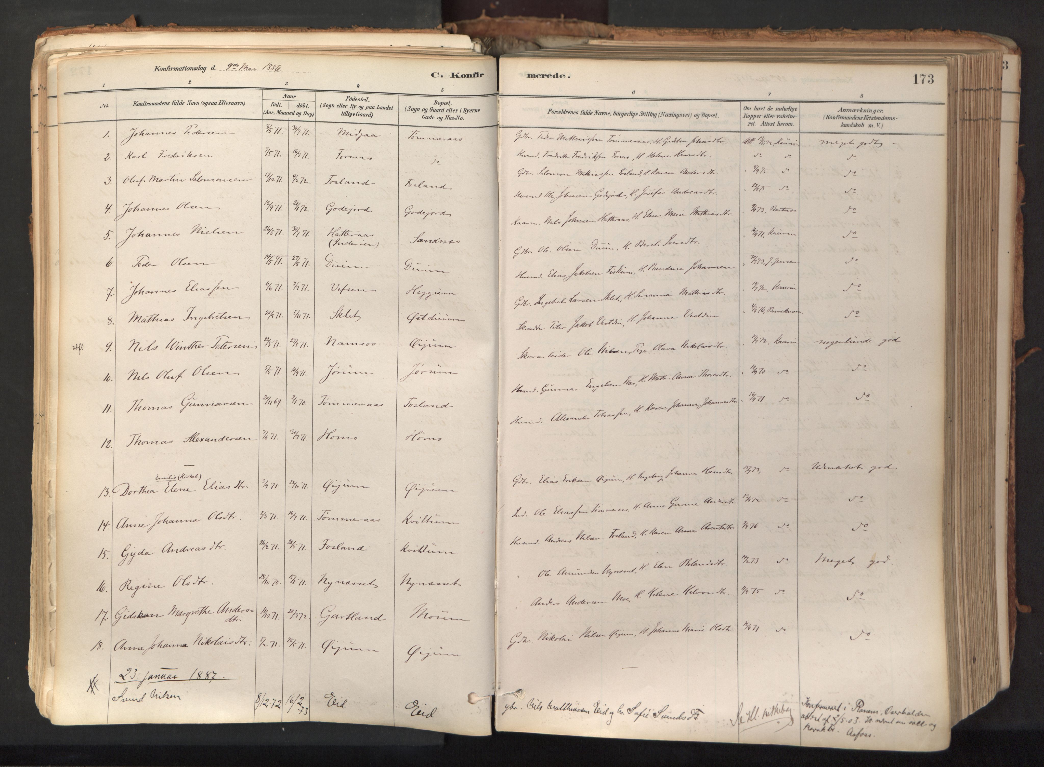 Ministerialprotokoller, klokkerbøker og fødselsregistre - Nord-Trøndelag, SAT/A-1458/758/L0519: Parish register (official) no. 758A04, 1880-1926, p. 173